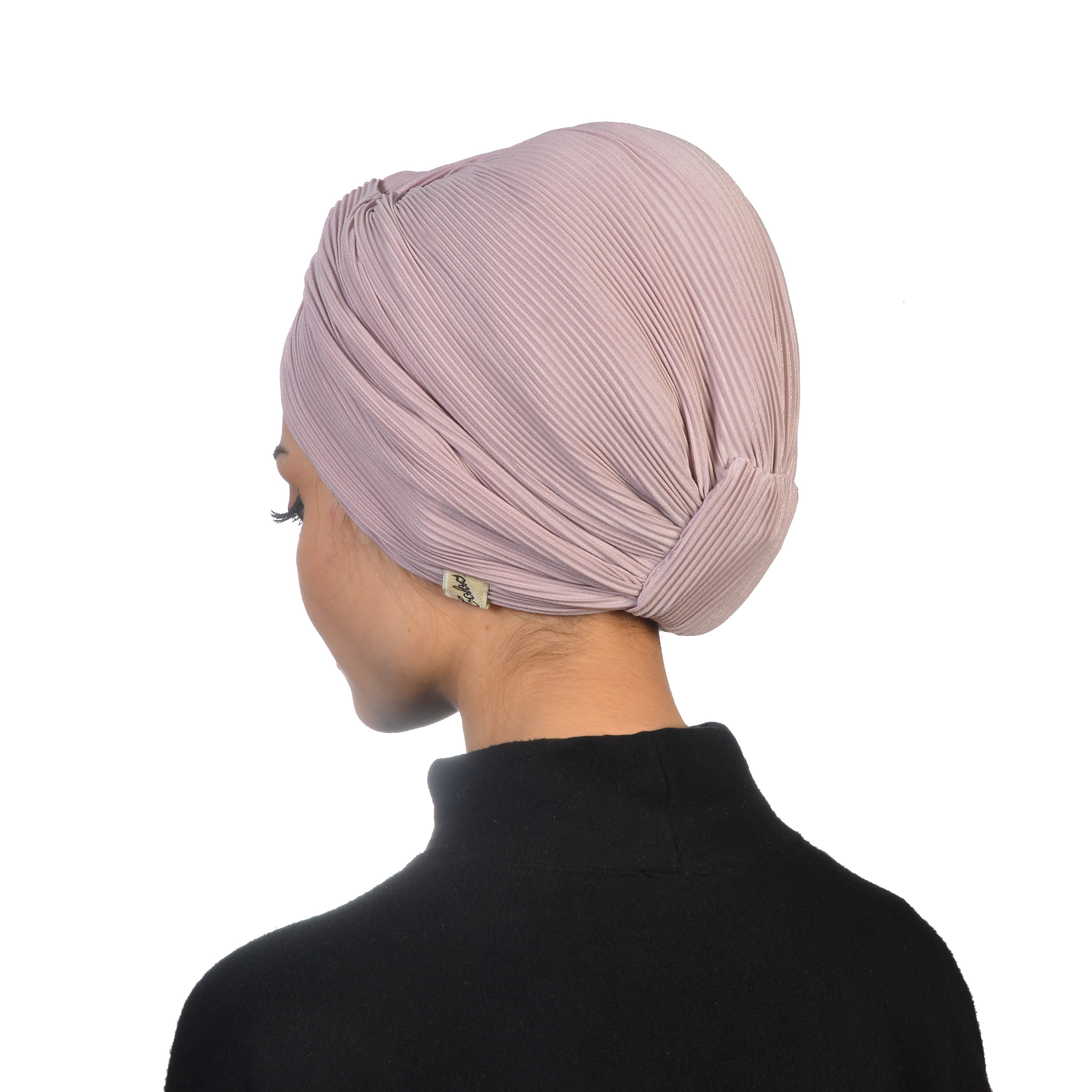 Barcelona Burgulu Bone - Pembe Plise Kumaş