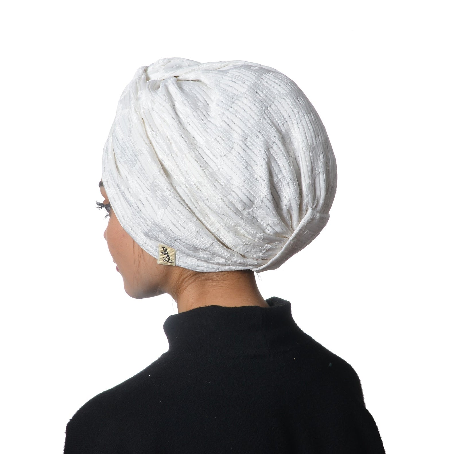 Barcelona Burgulu Bone - Geometrik Desenli Esnek Örme Kumaş