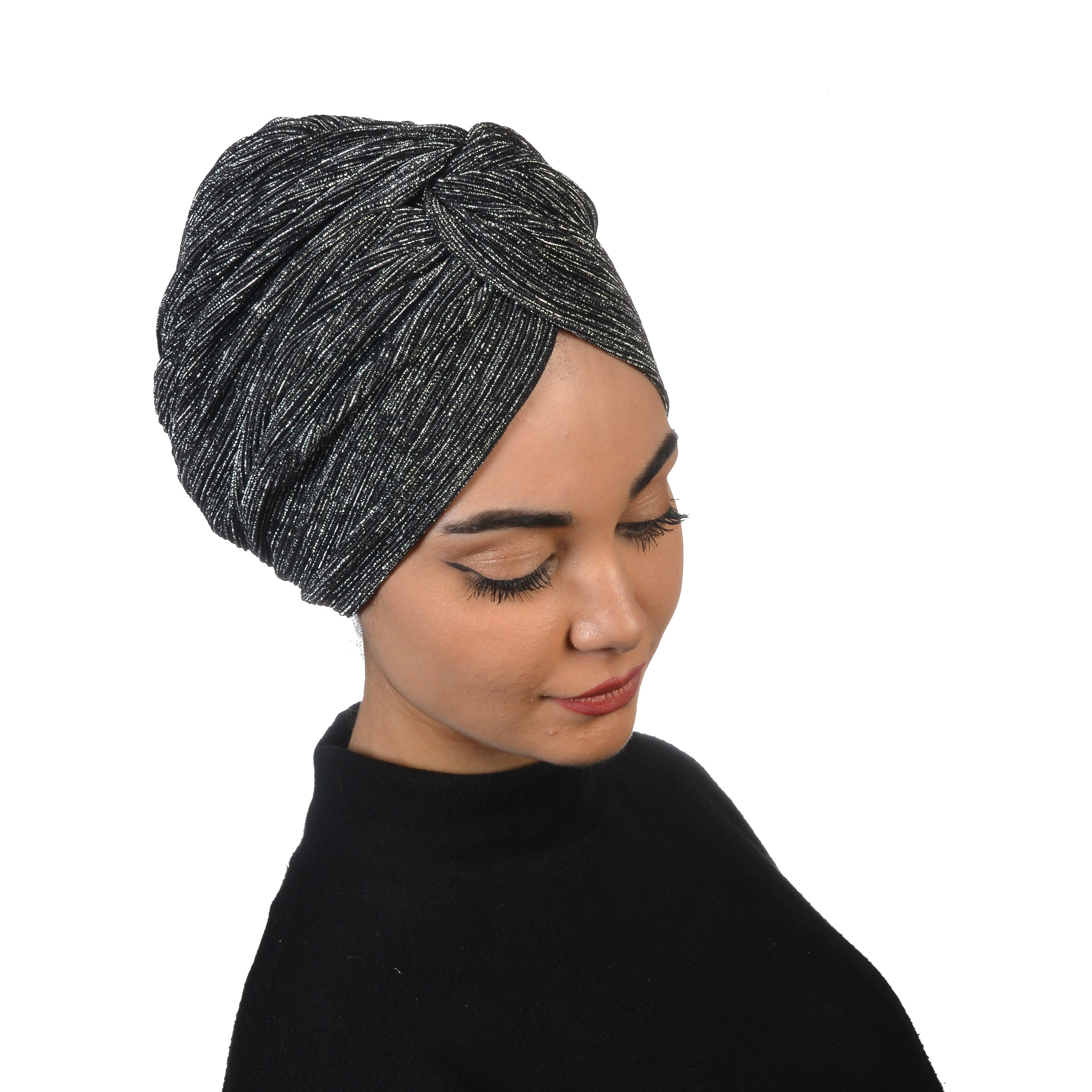 Barcelona Burgulu Bone - Işıltılı Plise Kumaş