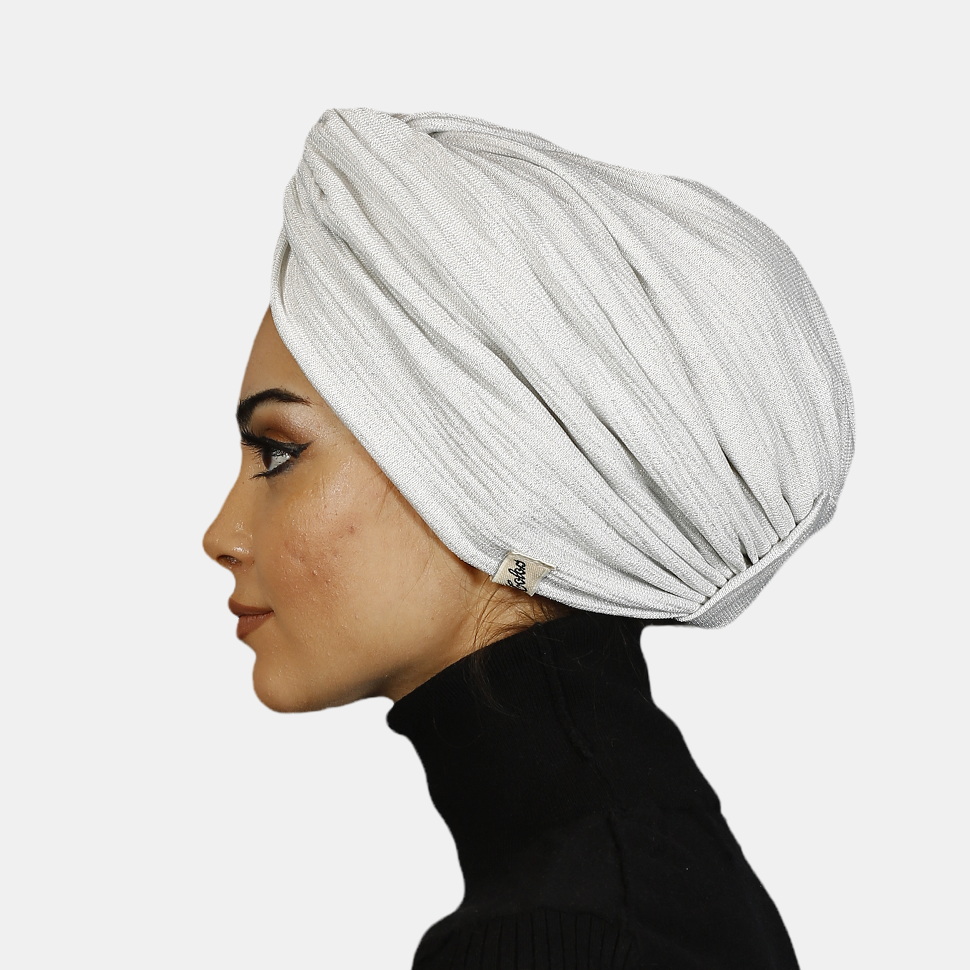 Barcelona Burgulu Bone - Simli Gri Örme Kumaş