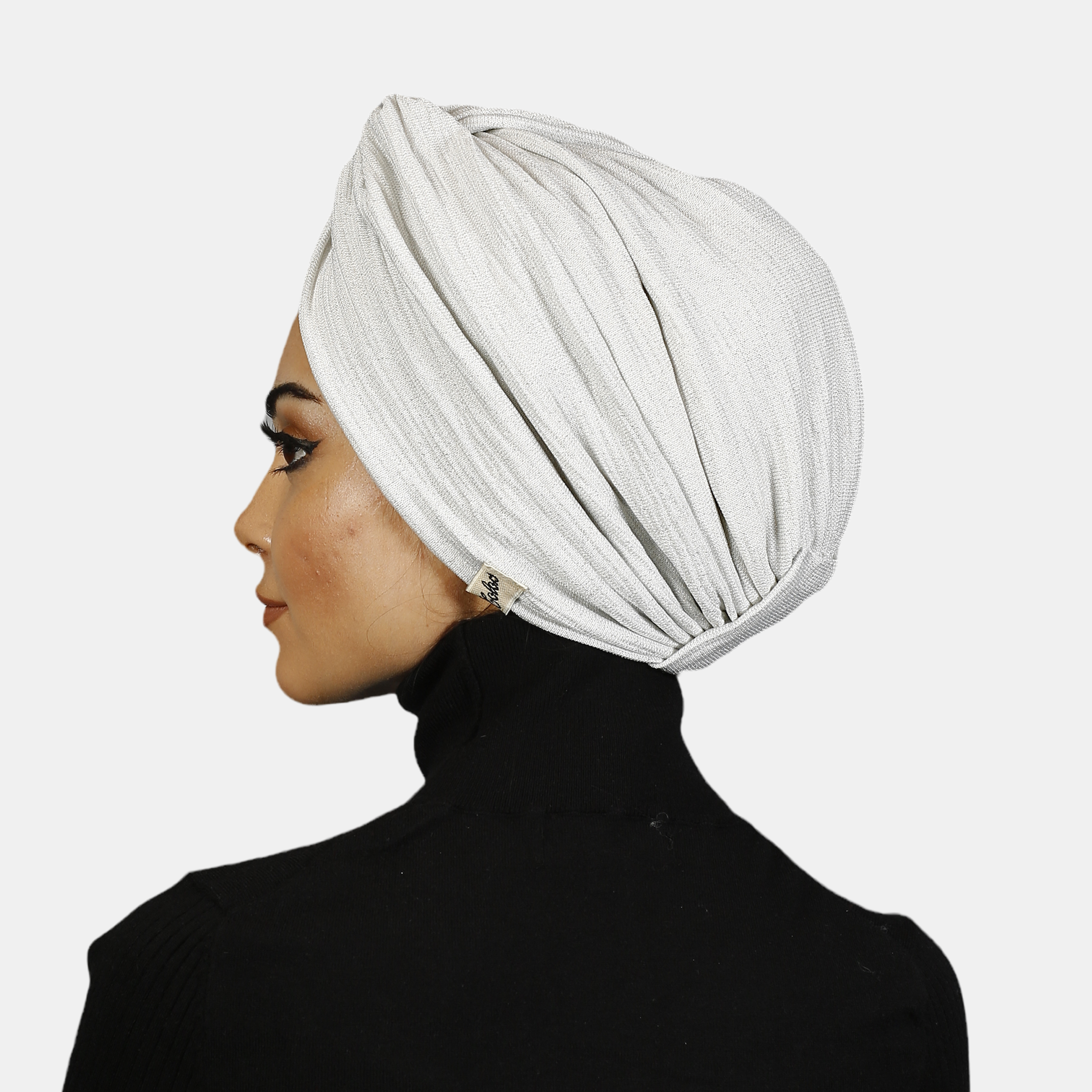 Barcelona Burgulu Bone - Simli Gri Örme Kumaş