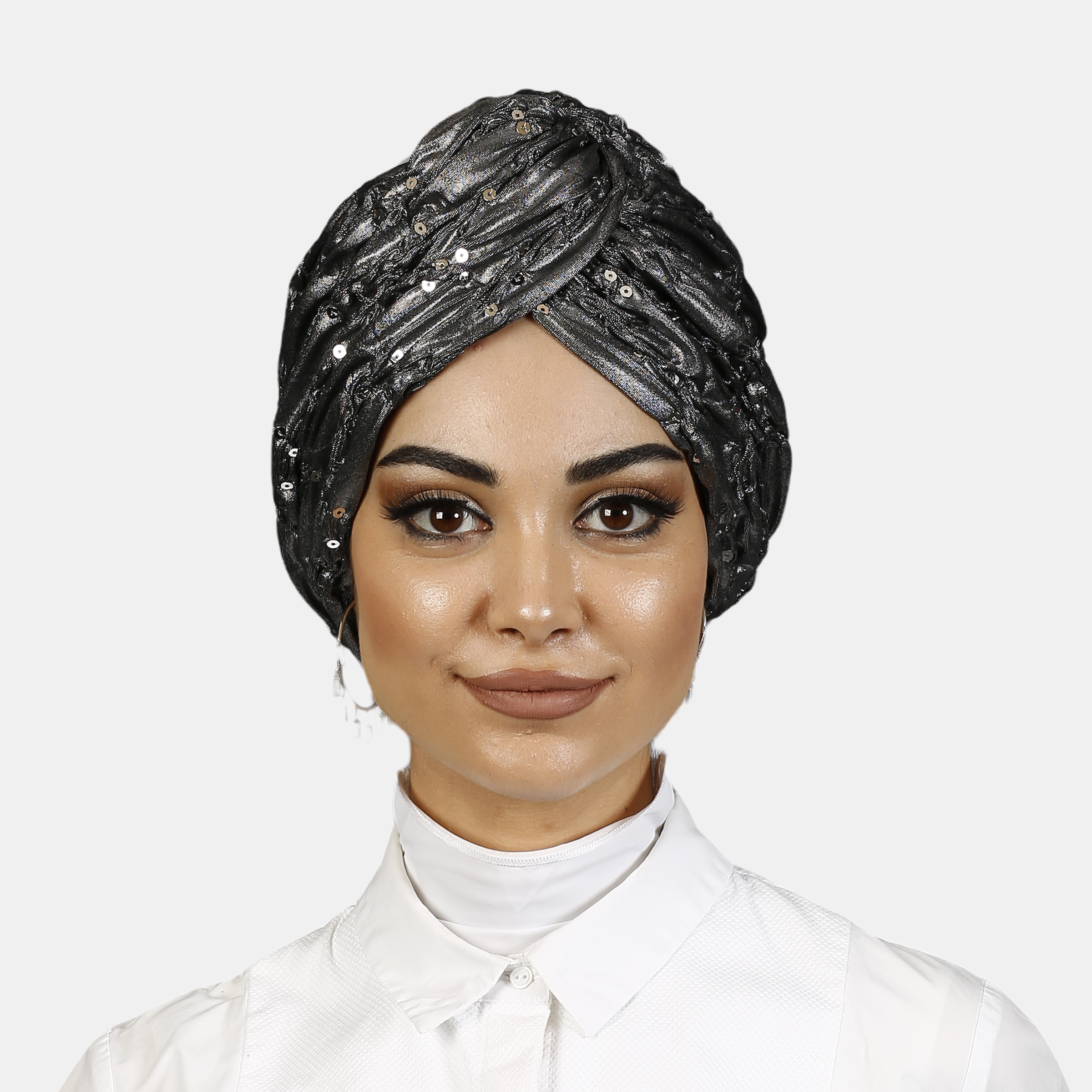 Barcelona Burgulu Bone - Pul Payet Kırışık Kumaş