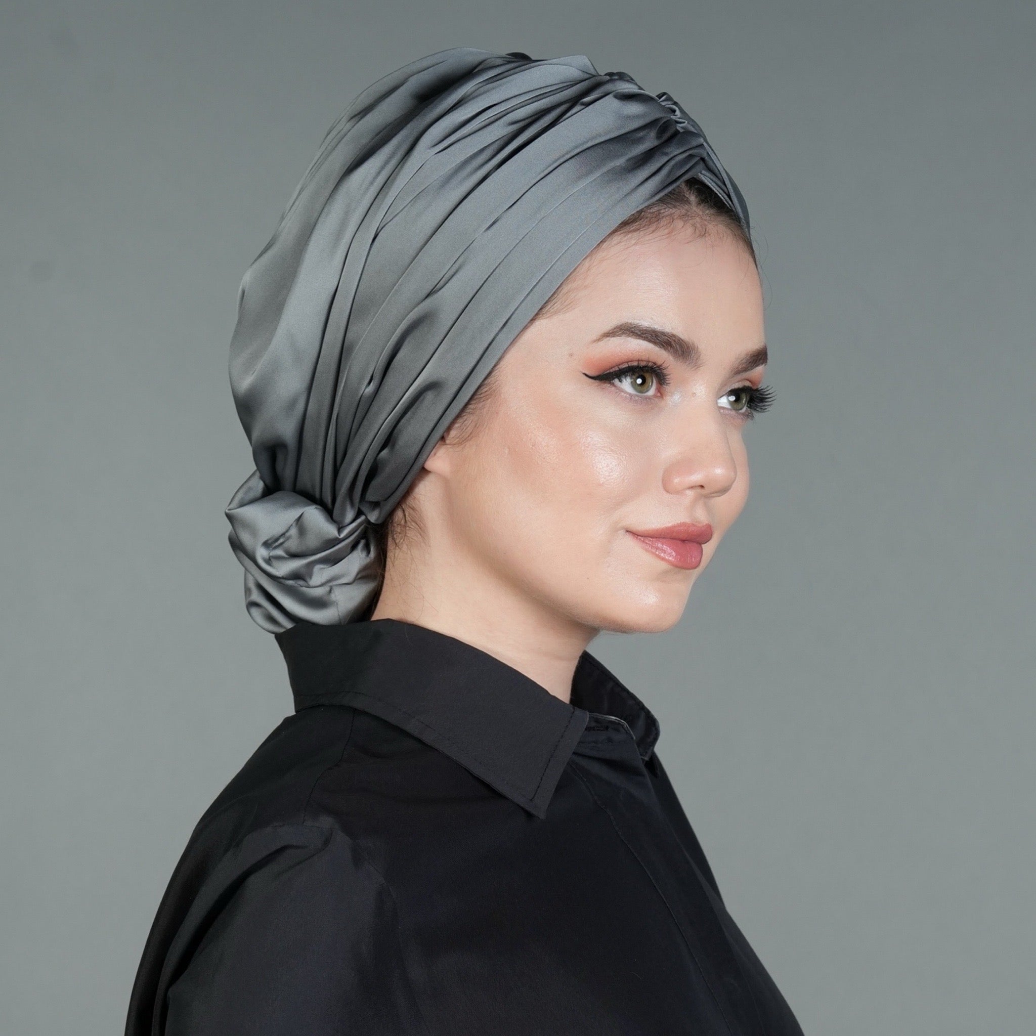 Abu Dabi – Saten - Topuzlu Bone