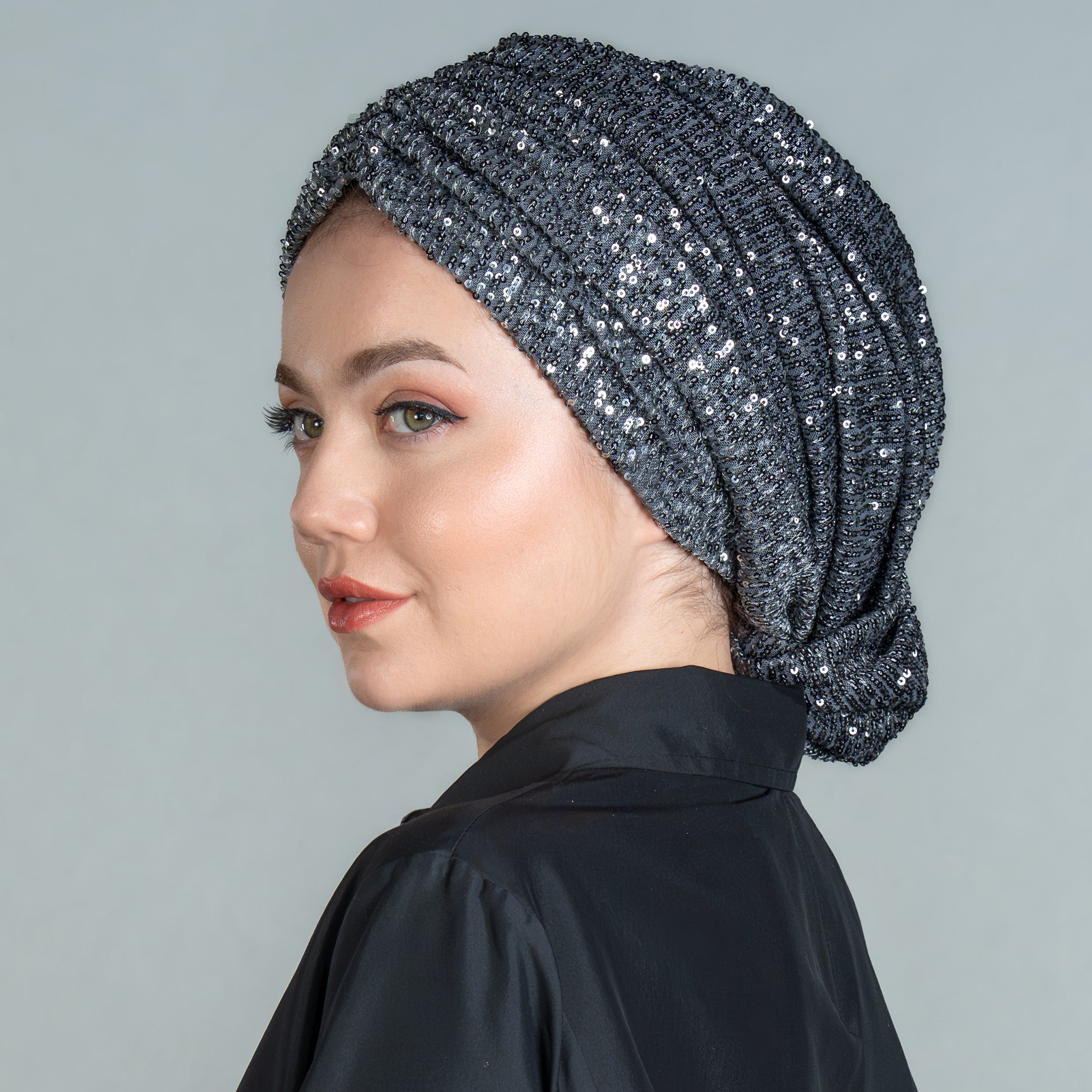 Beyrut Topuzlu Bone - Pul Payet İşlemeli