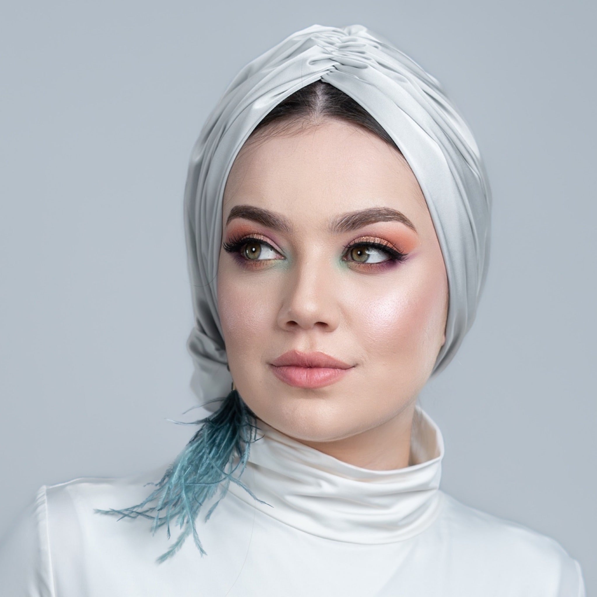 Abu Dhabi Ready-Made Bonnet - Lycra Satin Fabric - Black - BitterColors 