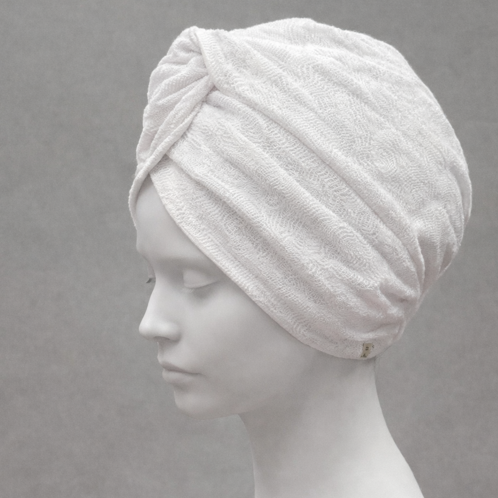 Twisted Knit Bonnet - Stretchy Tricot Fabric - Anthracite Color - BitterColors