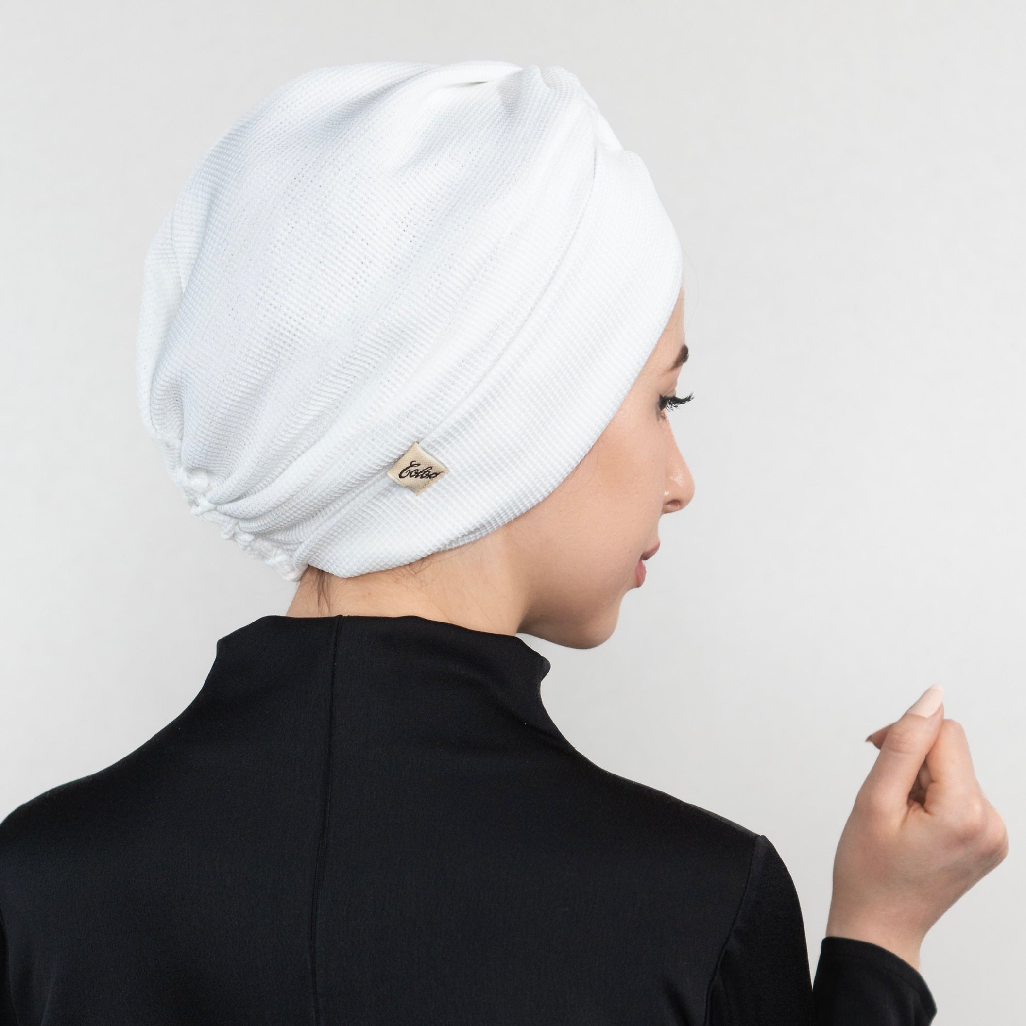 X Burgulu Büzgülü Bone - Örme Kumaş