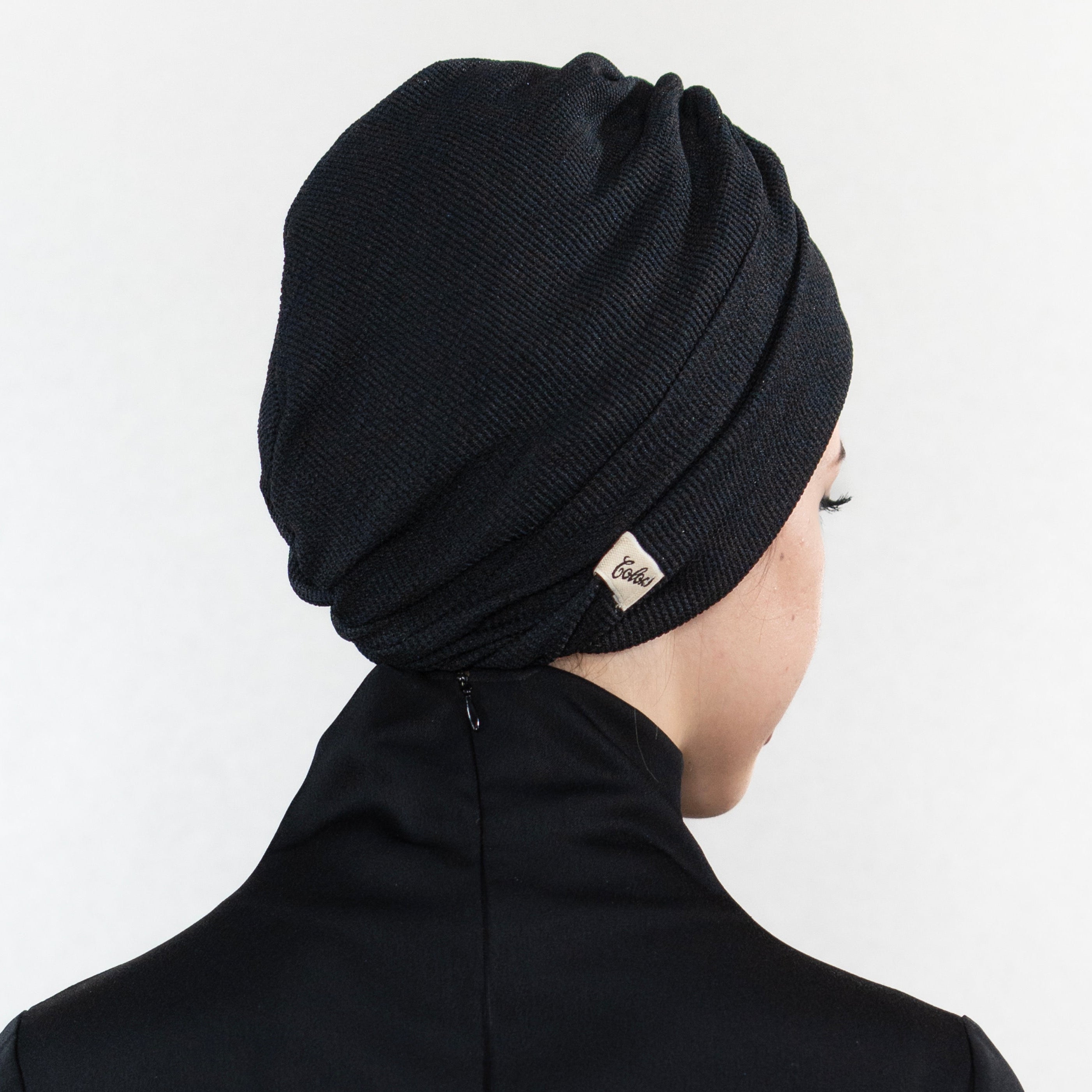 X Burgulu Büzgülü Bone - Örme Kumaş