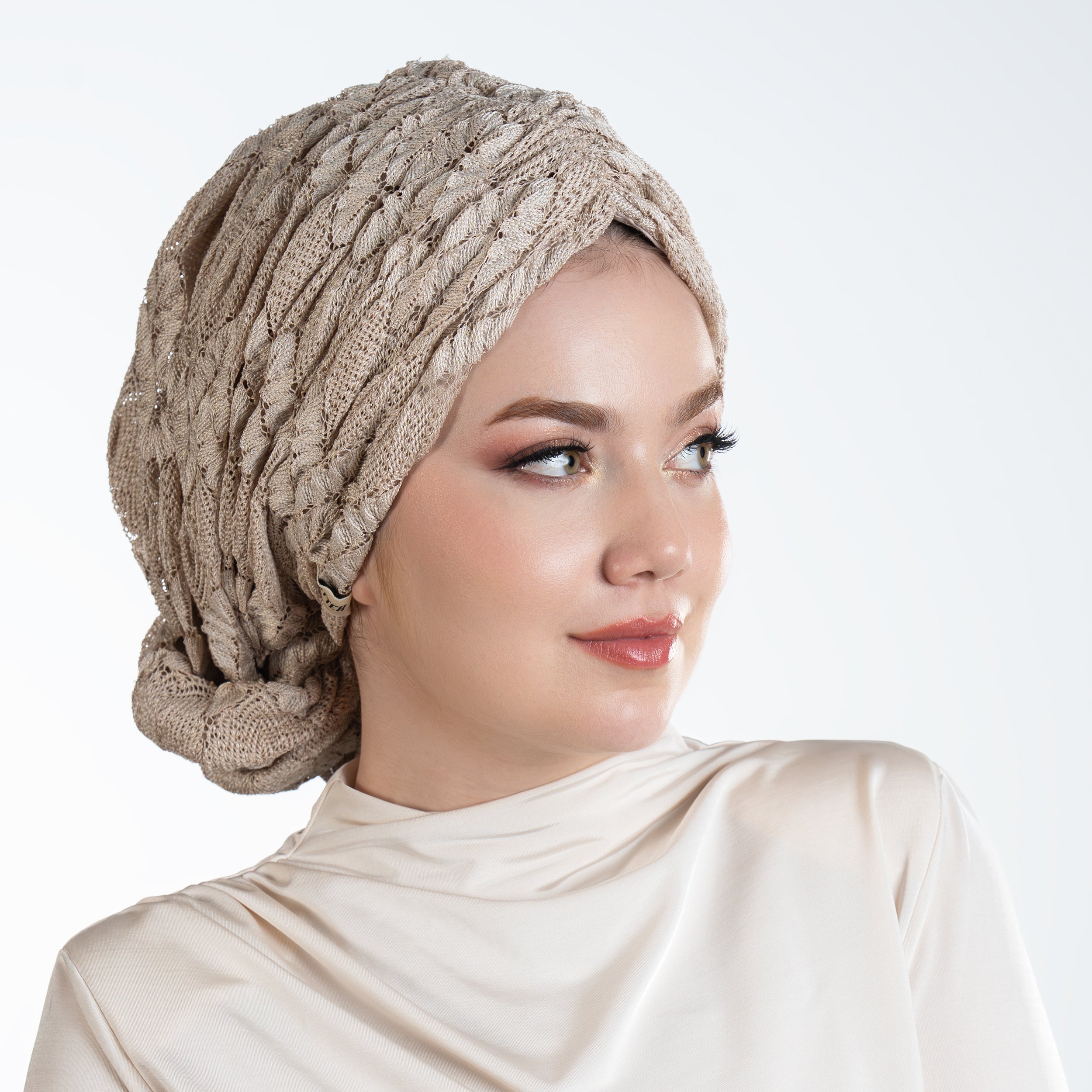 Beyrut Topuzlu Bone - Dokulu File Kumaş