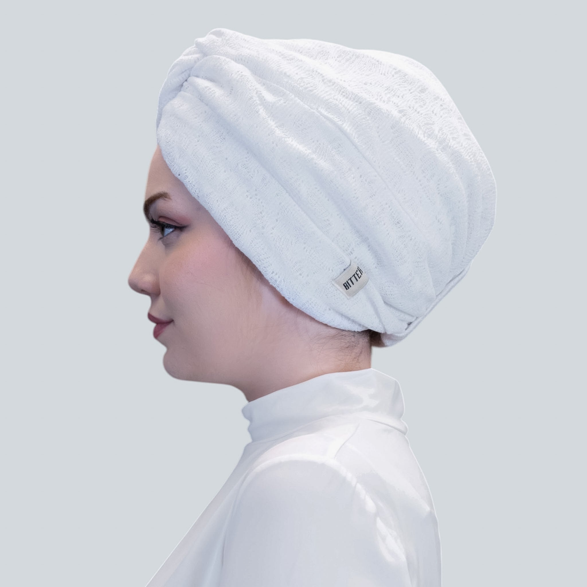 Twisted Knit Bonnet - Stretchy Tricot Fabric - Anthracite Color - BitterColors