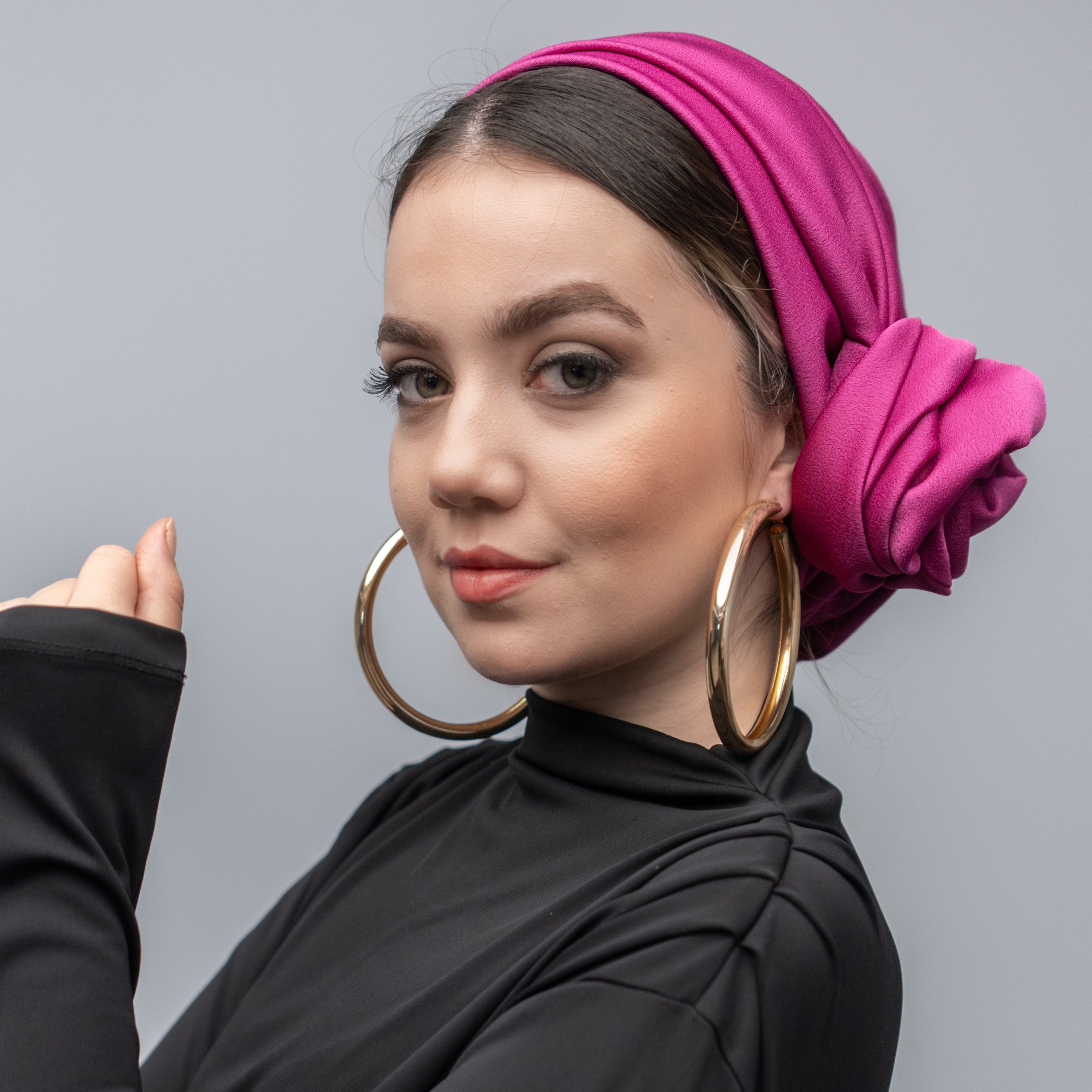 Dubai Tie Turban - Crepe Satin Fabric