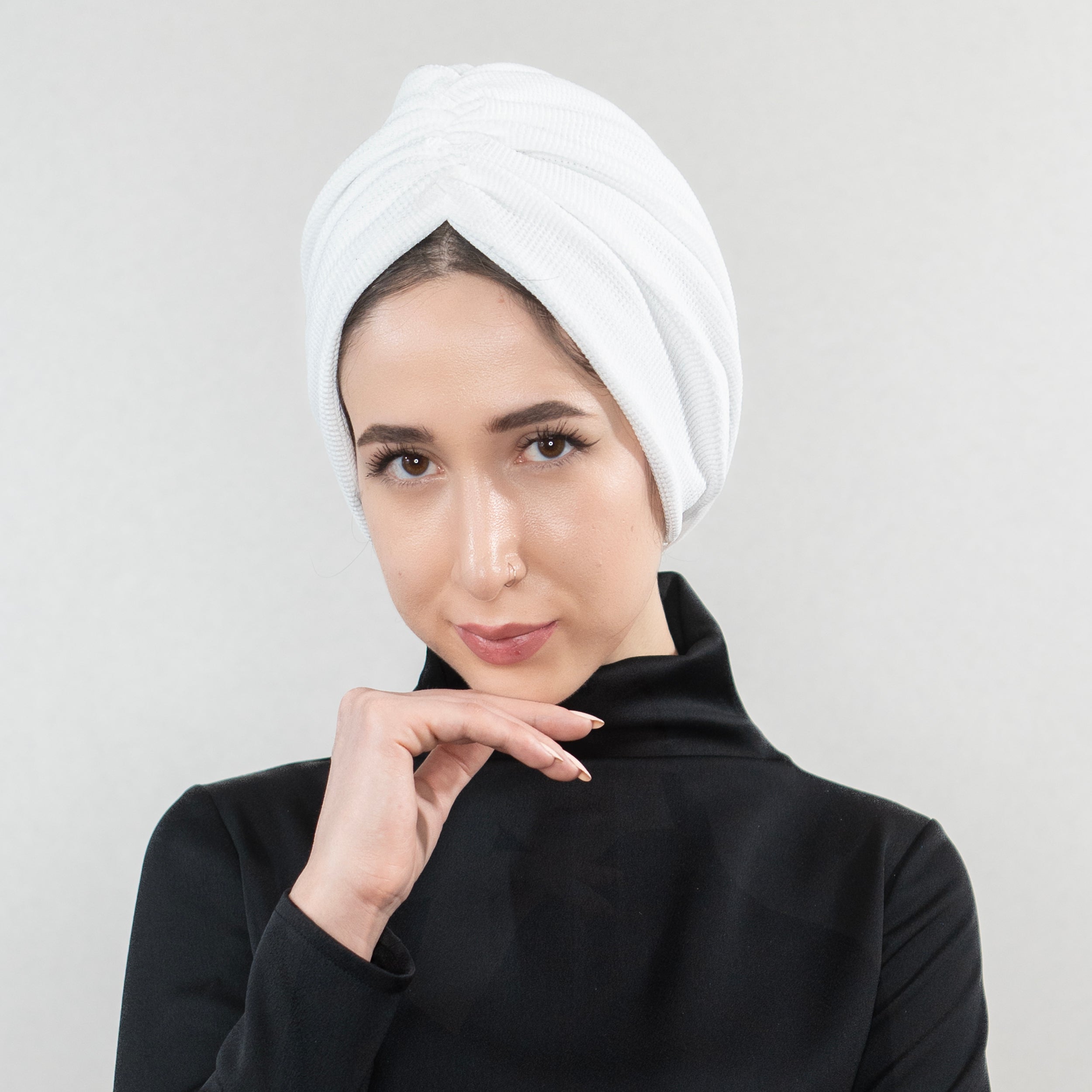 Milano Büzgülü Bone - Beyaz - Hafif Örme Kumaş