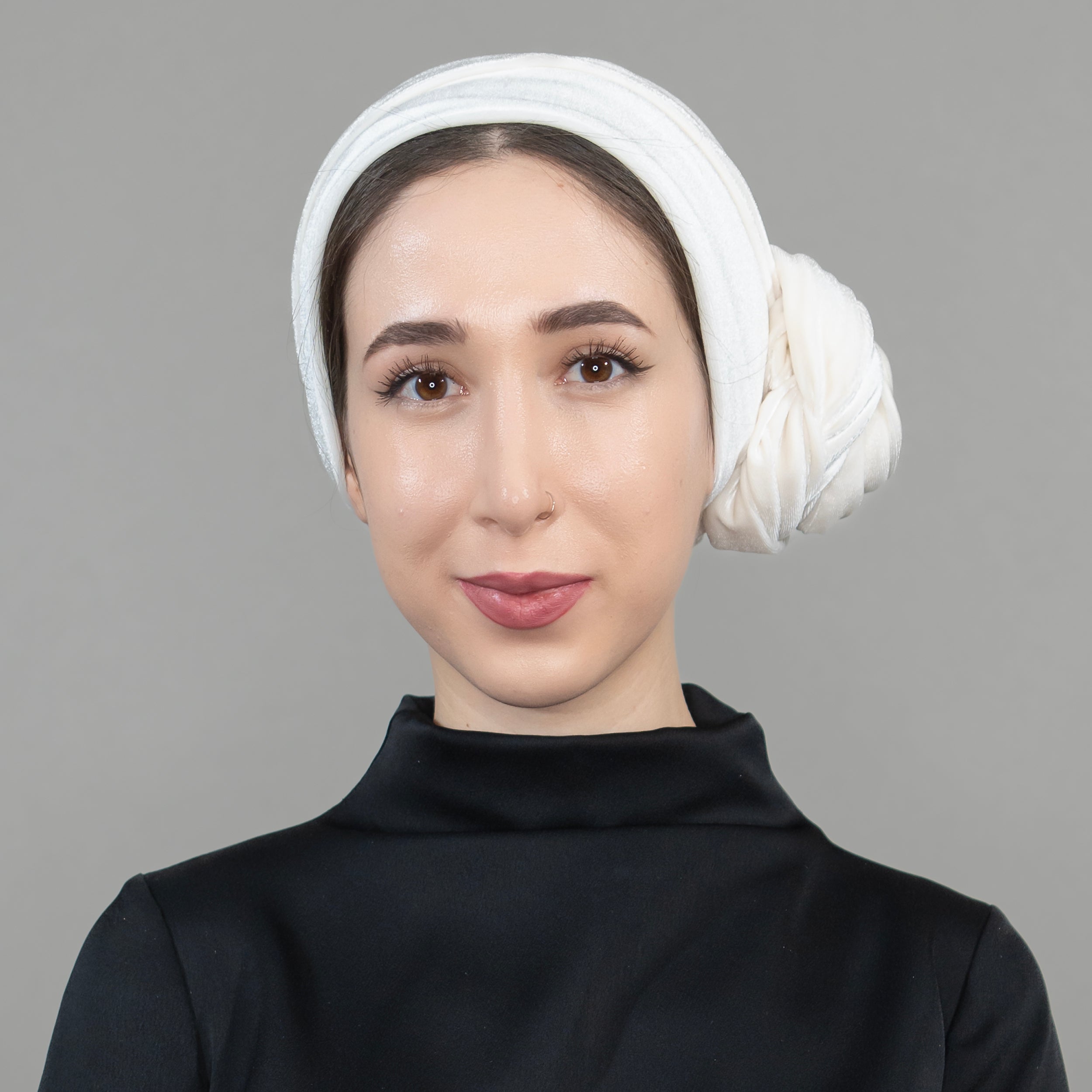 Dubai Tie Turban - Stretch Velvet Fabric