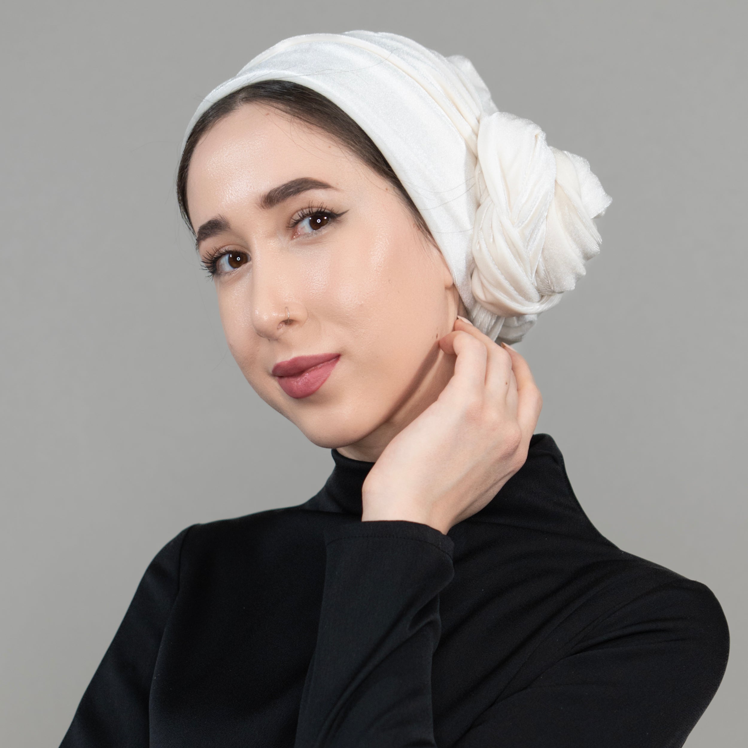Dubai Tie Turban - Stretch Velvet Fabric