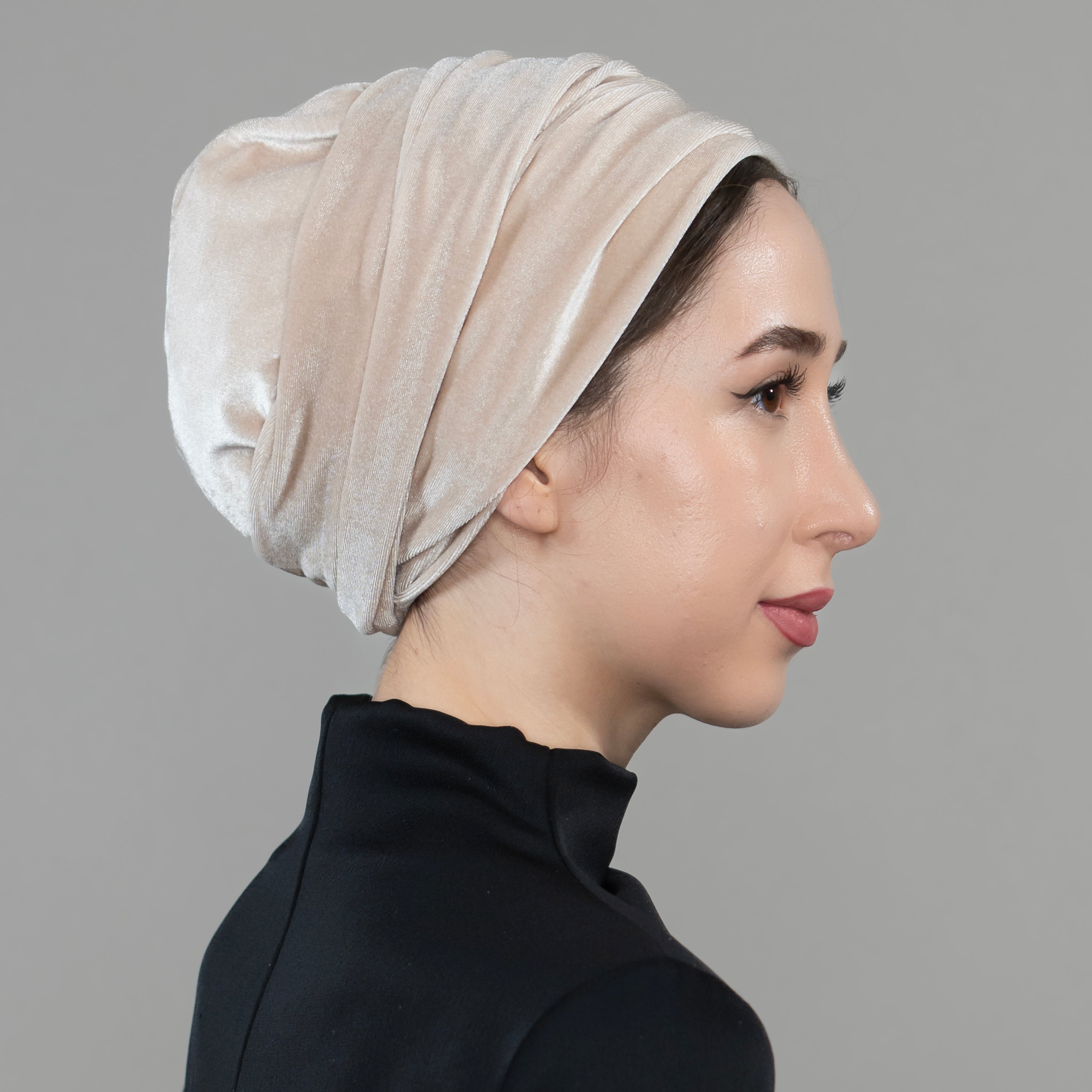 Dubai Tie Turban - Stretch Velvet Fabric