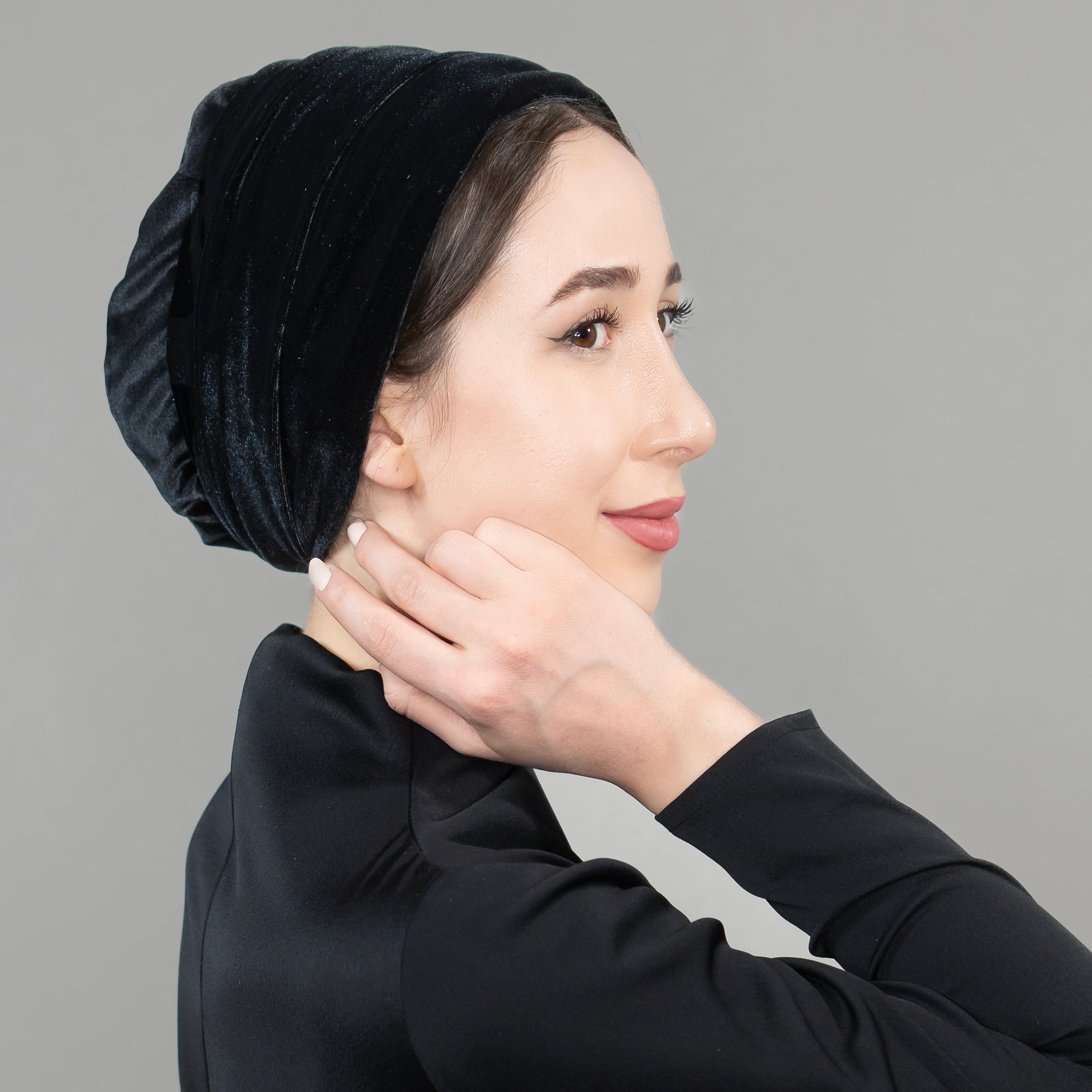 Dubai Tie Turban - Stretch Velvet Fabric