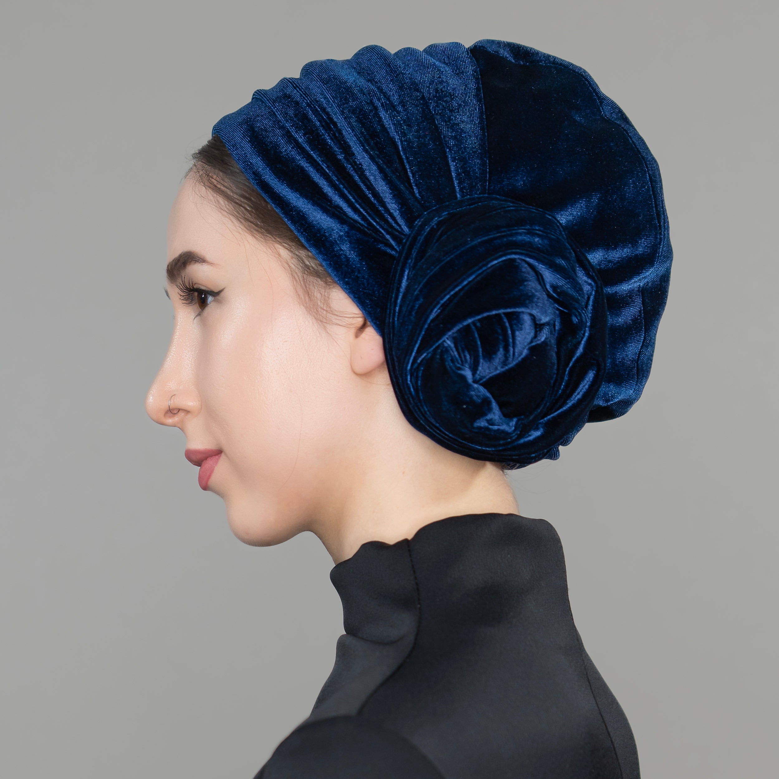 Dubai Tie Turban - Stretch Velvet Fabric