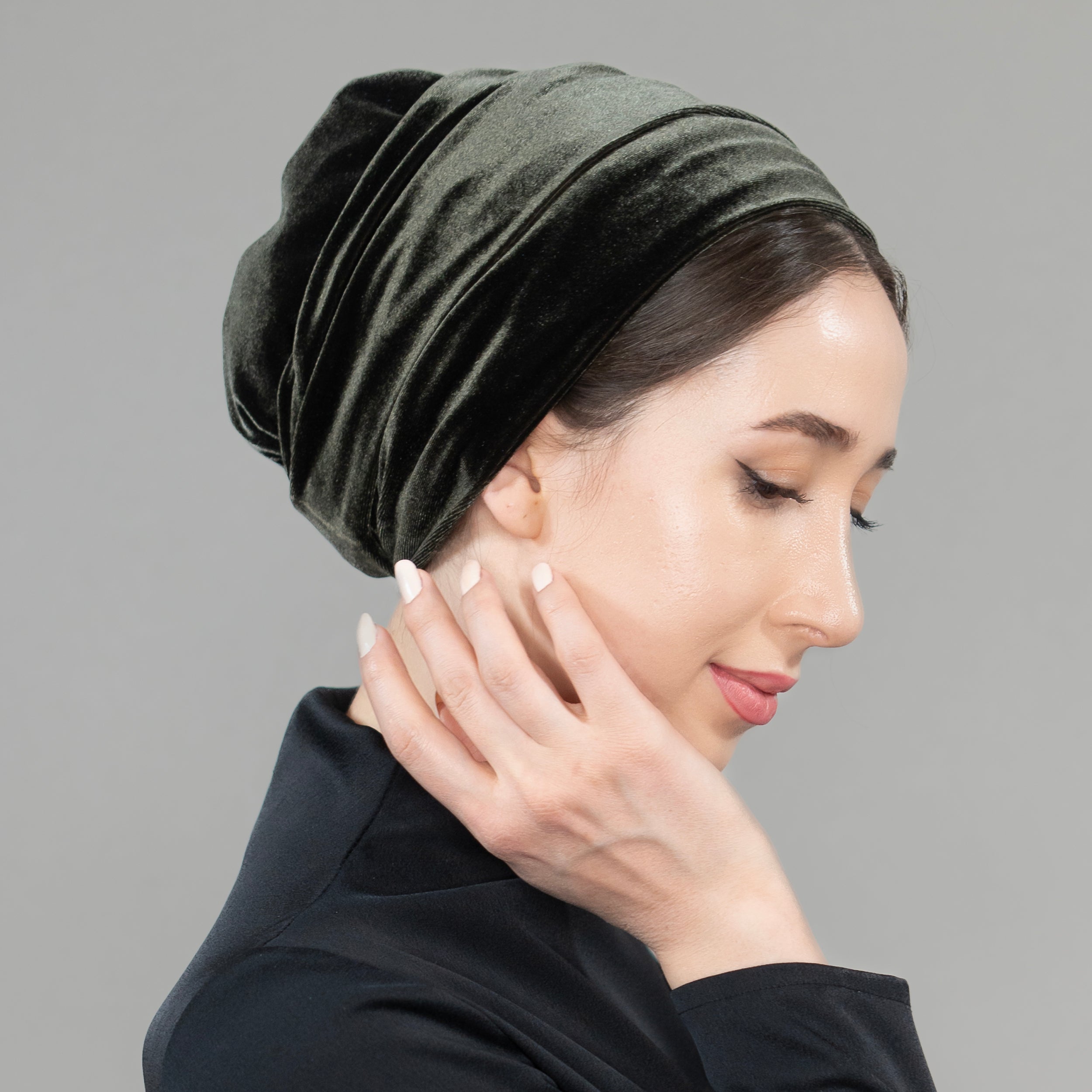 Dubai Tie Turban - Stretch Velvet Fabric
