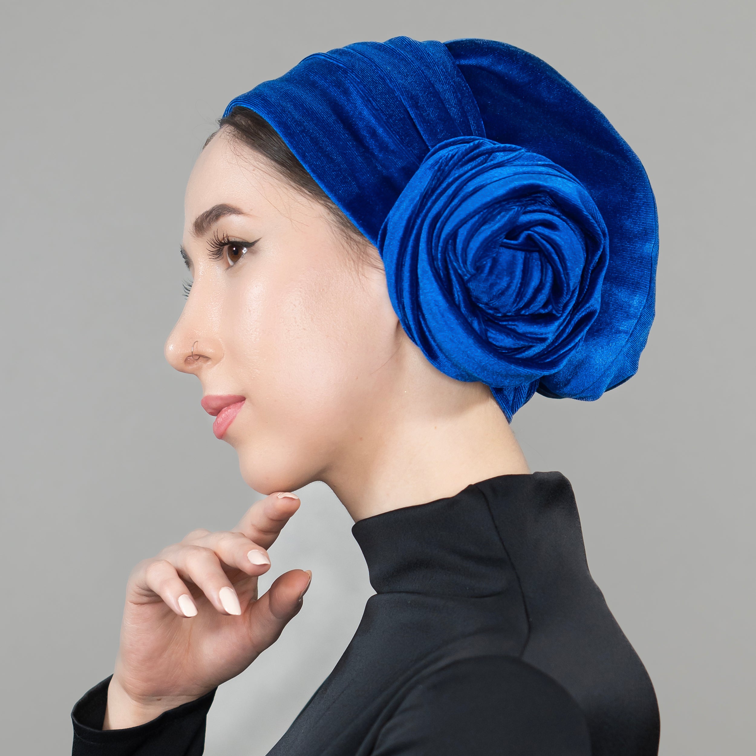 Dubai Tie Turban - Stretch Velvet Fabric