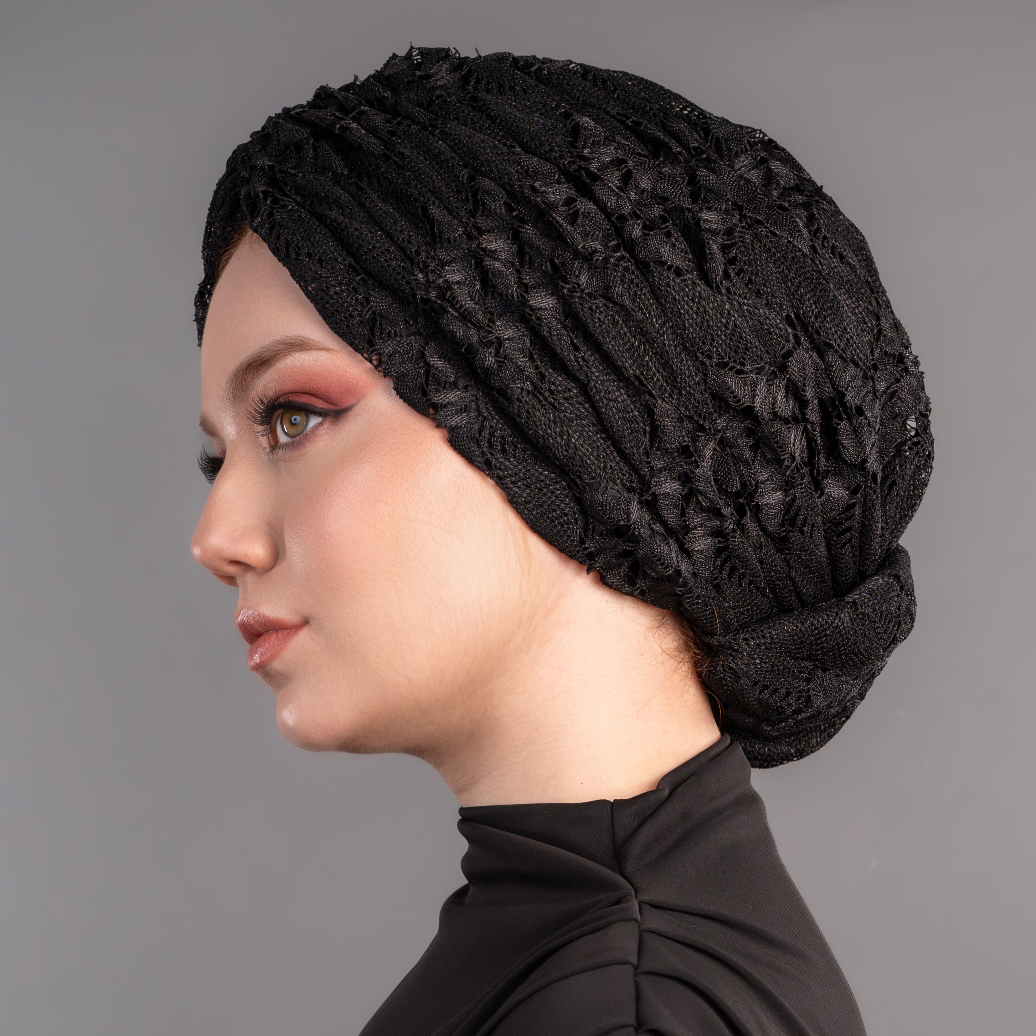 Beyrut Topuzlu Bone - Dokulu File Kumaş