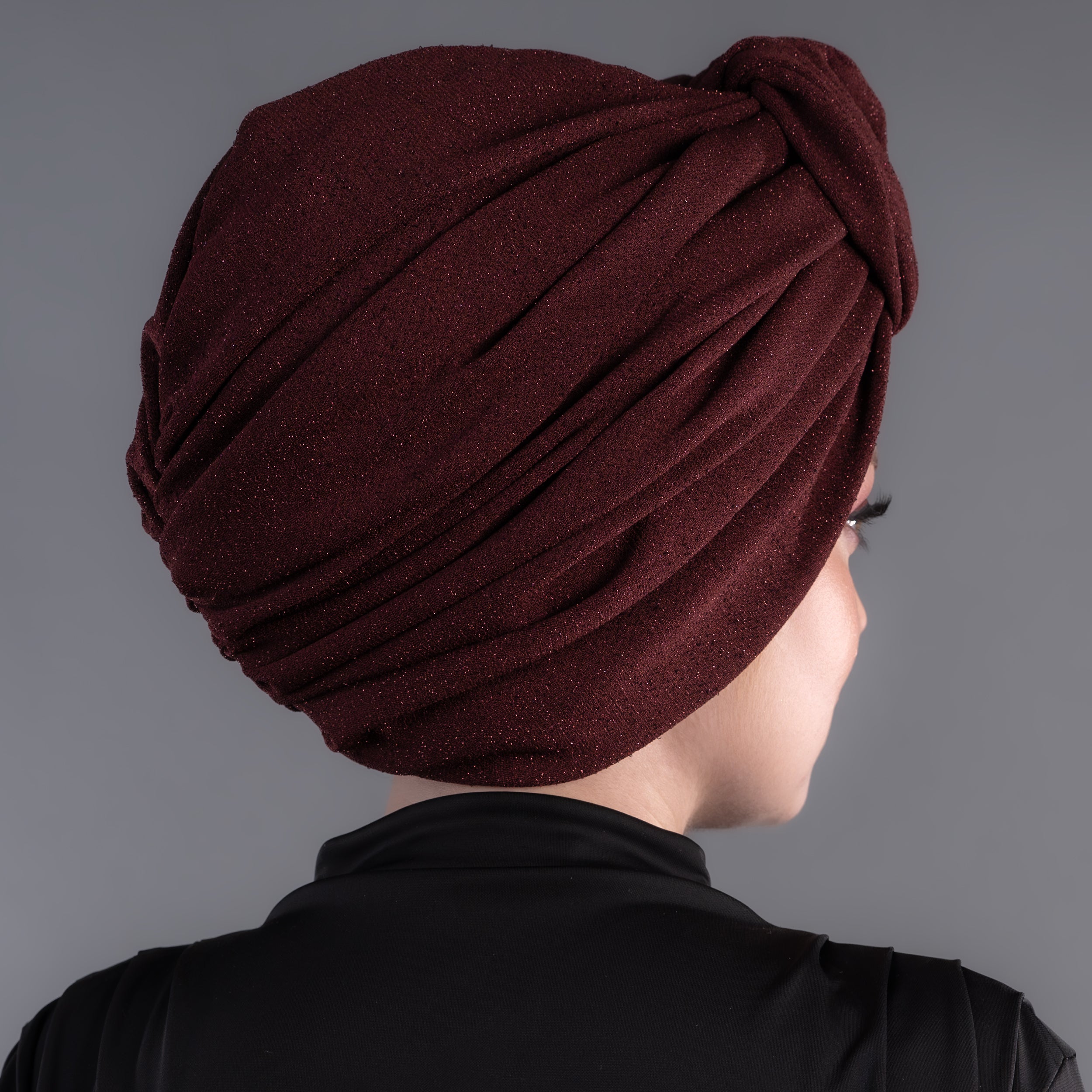 Beyrut Günlük Şık Topuzlu Bone - Simli Kumaş