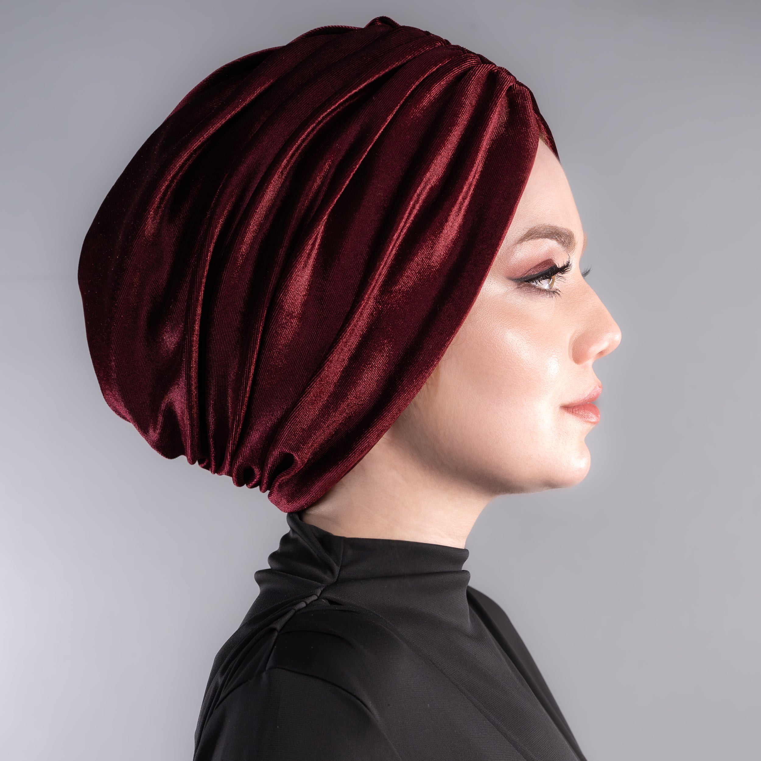 Milano Büzgülü Bone - Kadife Kumaş