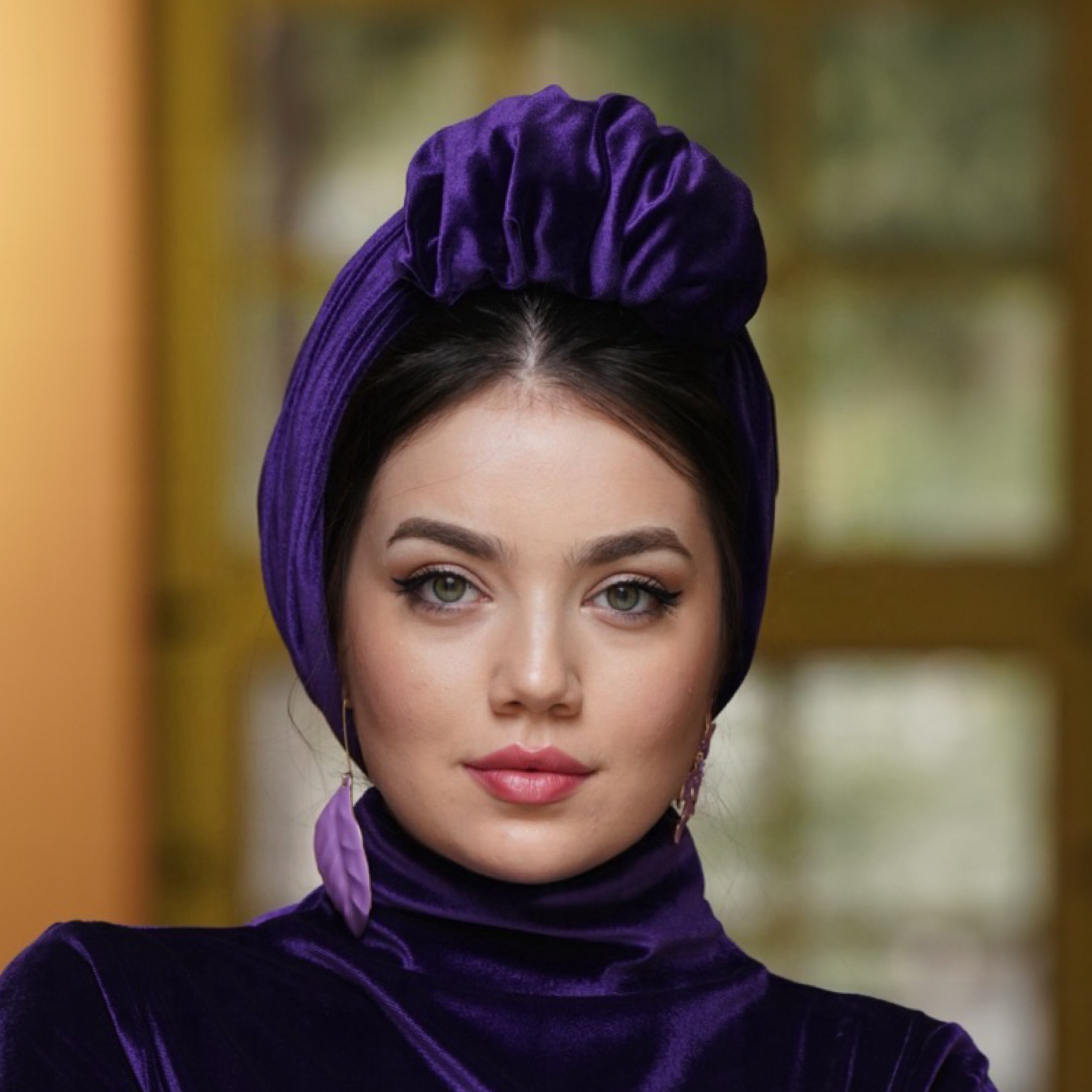 Beyrut Topuzlu Bone - Penye Astarlı - Kadife Kumaş