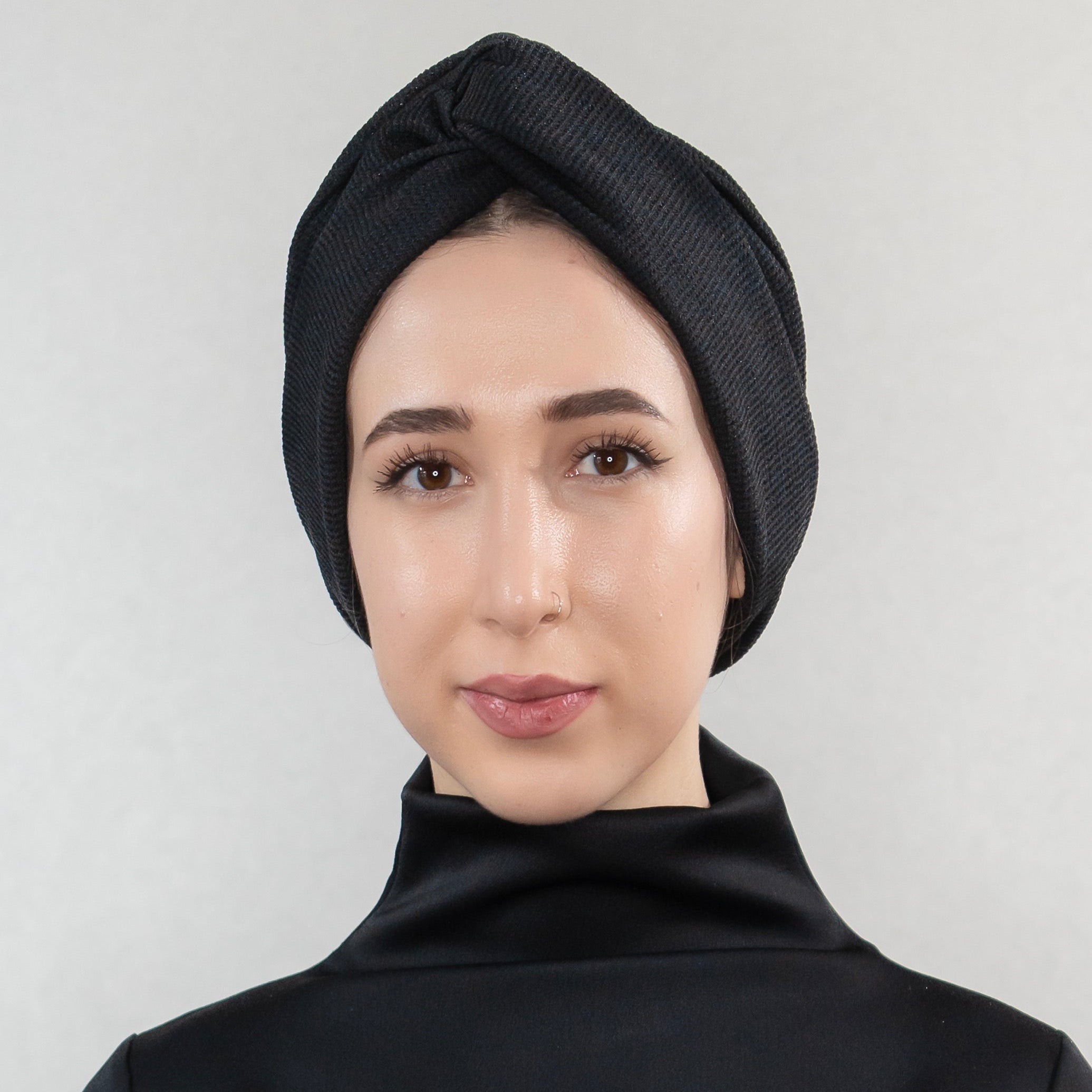 X Burgulu Büzgülü Bone - Örme Kumaş