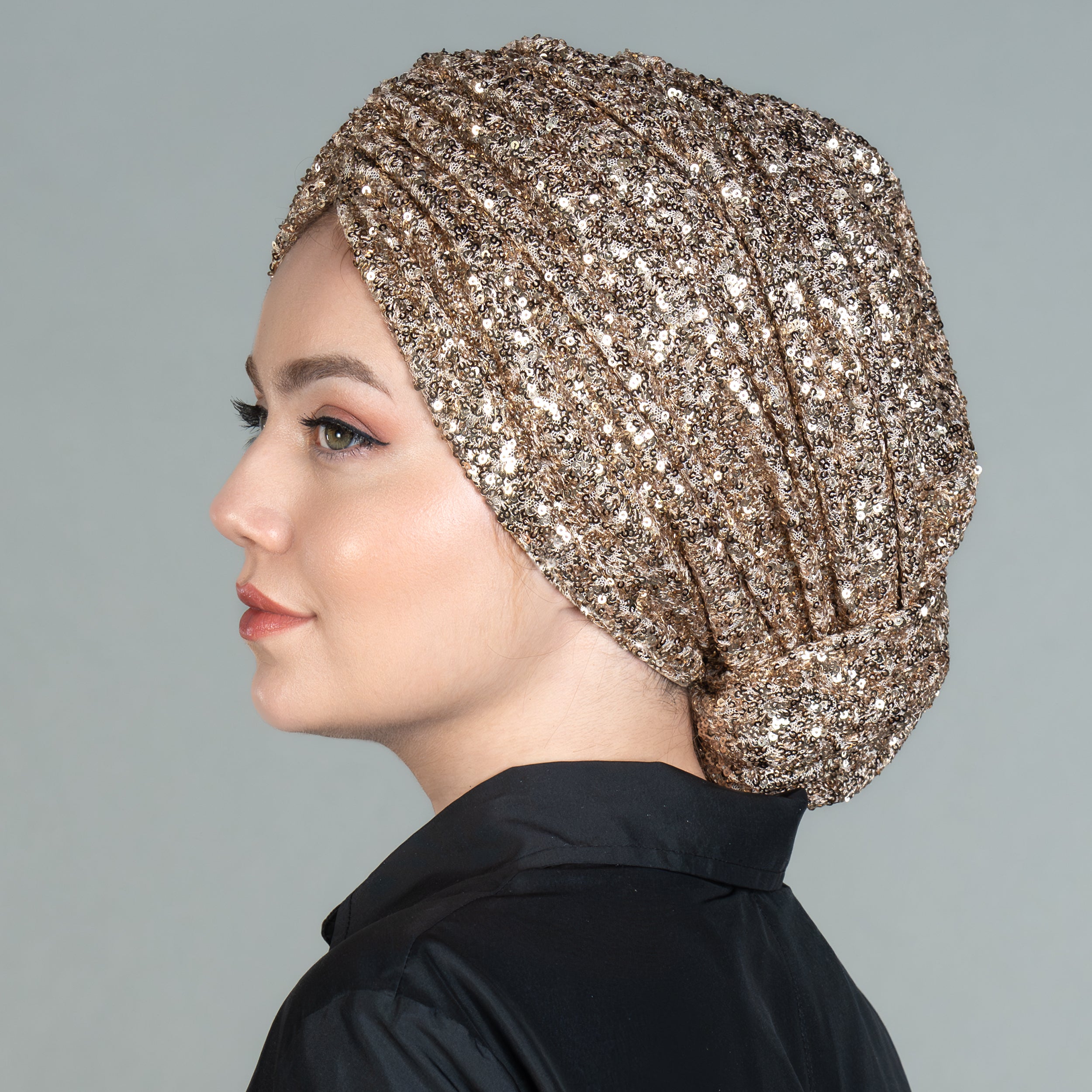 Beyrut Topuzlu Bone - Pul Payet İşlemeli