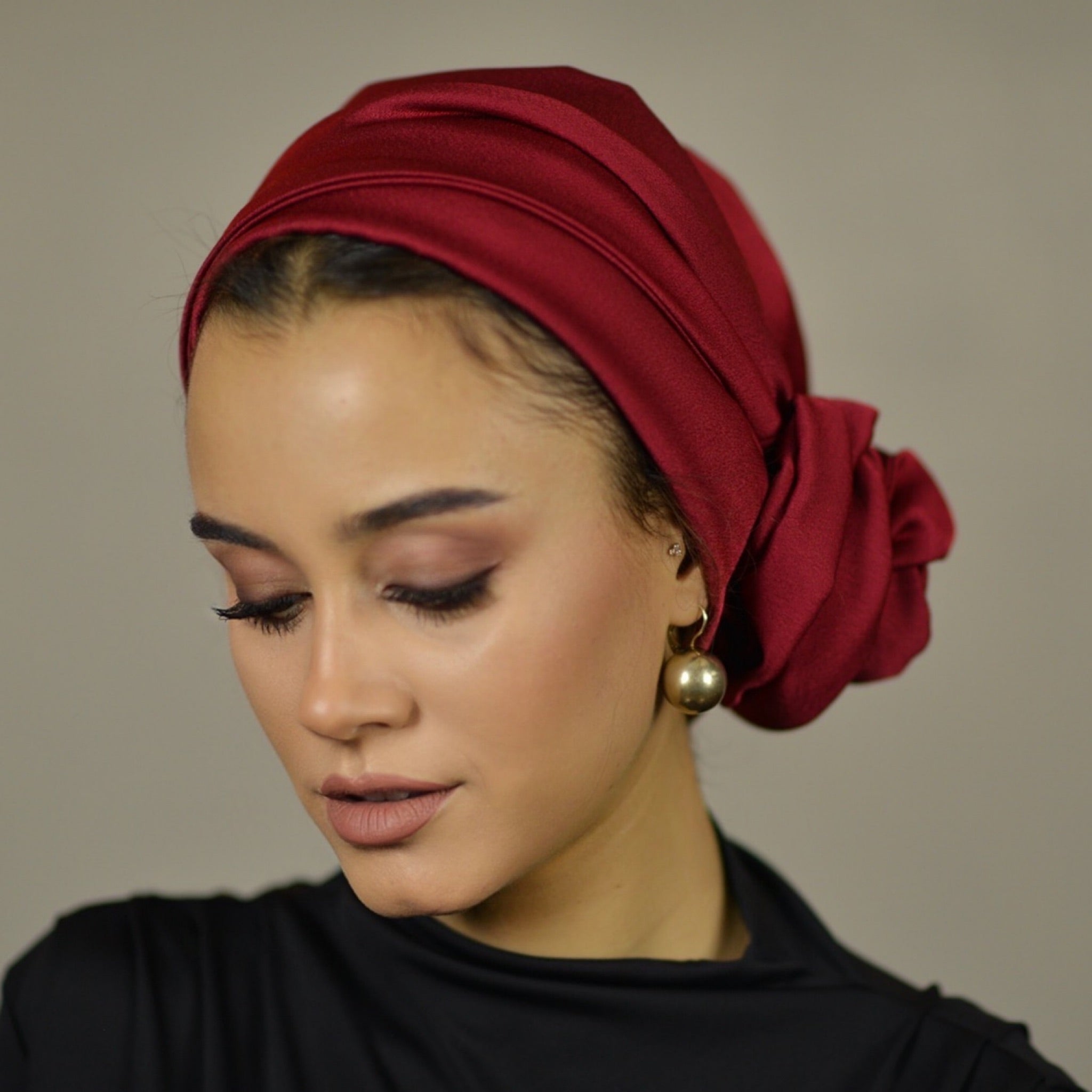 Dubai Tie Turban - Crepe Satin Fabric