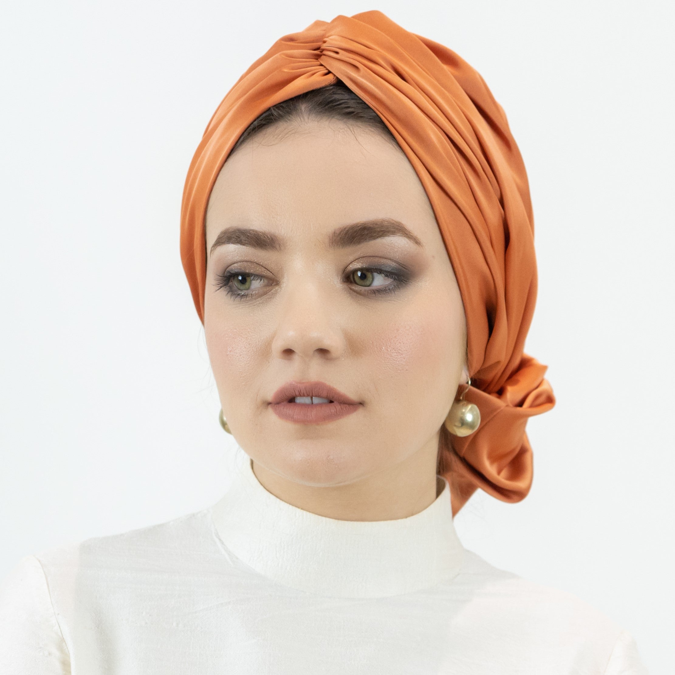 Abu Dhabi Ready-Made Bonnet - Lycra Satin Fabric - Black - BitterColors 