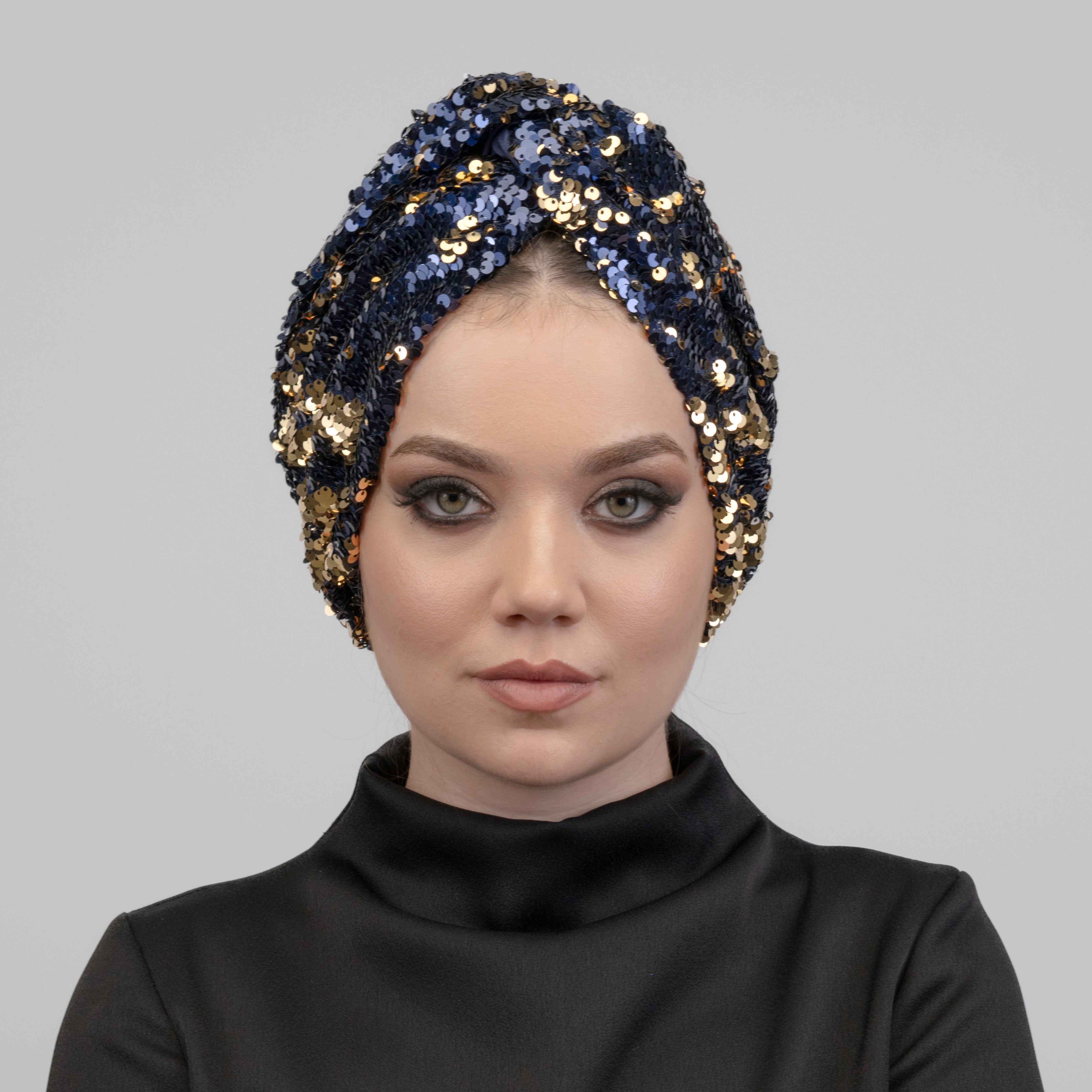 Roma Sequin Bonnet - Stretch Fabric - Lined - Multicolored - Bitter Colors 