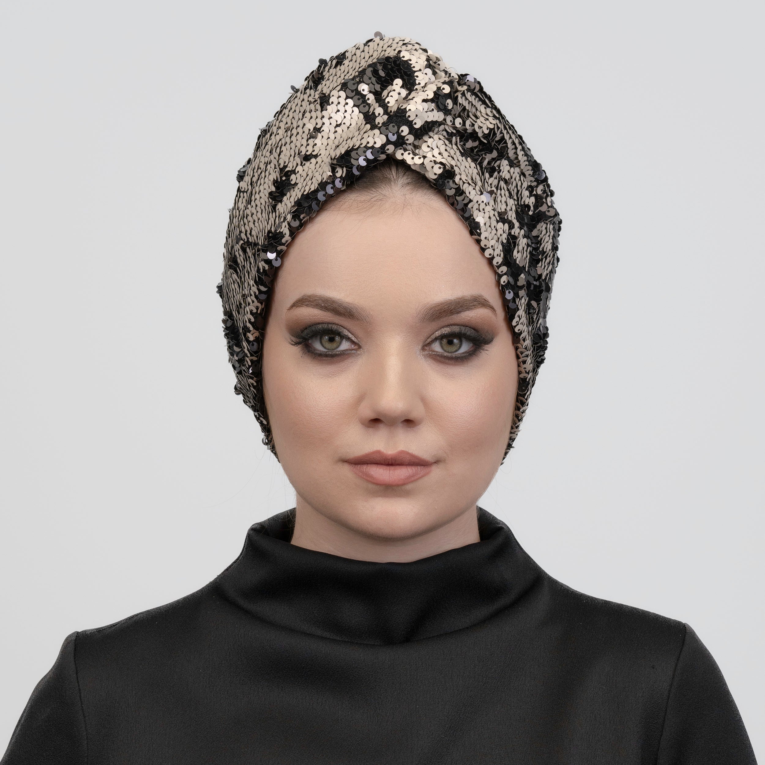 Roma Sequin Bonnet - Stretch Fabric - Lined - Multicolored - Bitter Colors 
