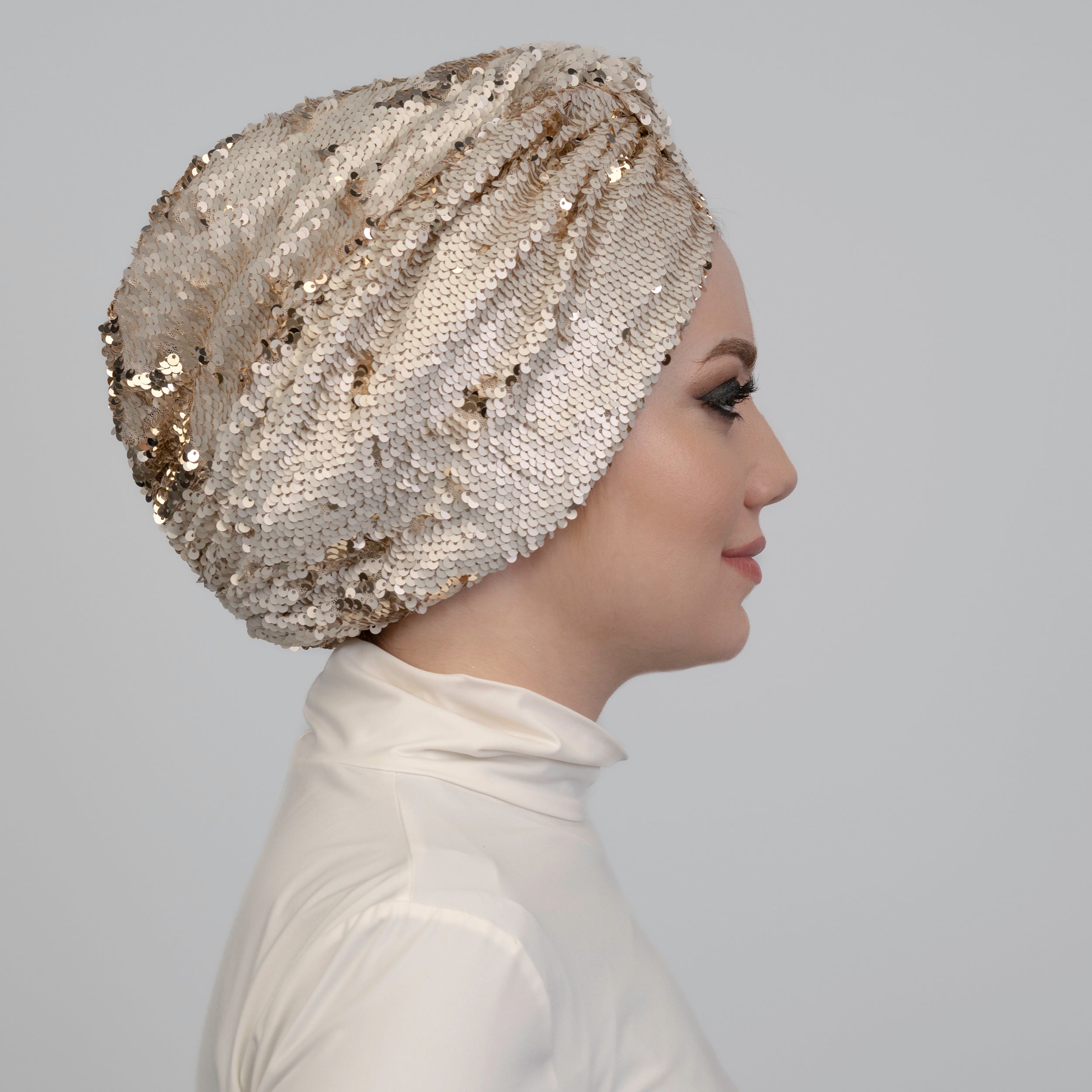 Roma Sequin Bonnet - Stretch Fabric - Lined - Multicolored - Bitter Colors 