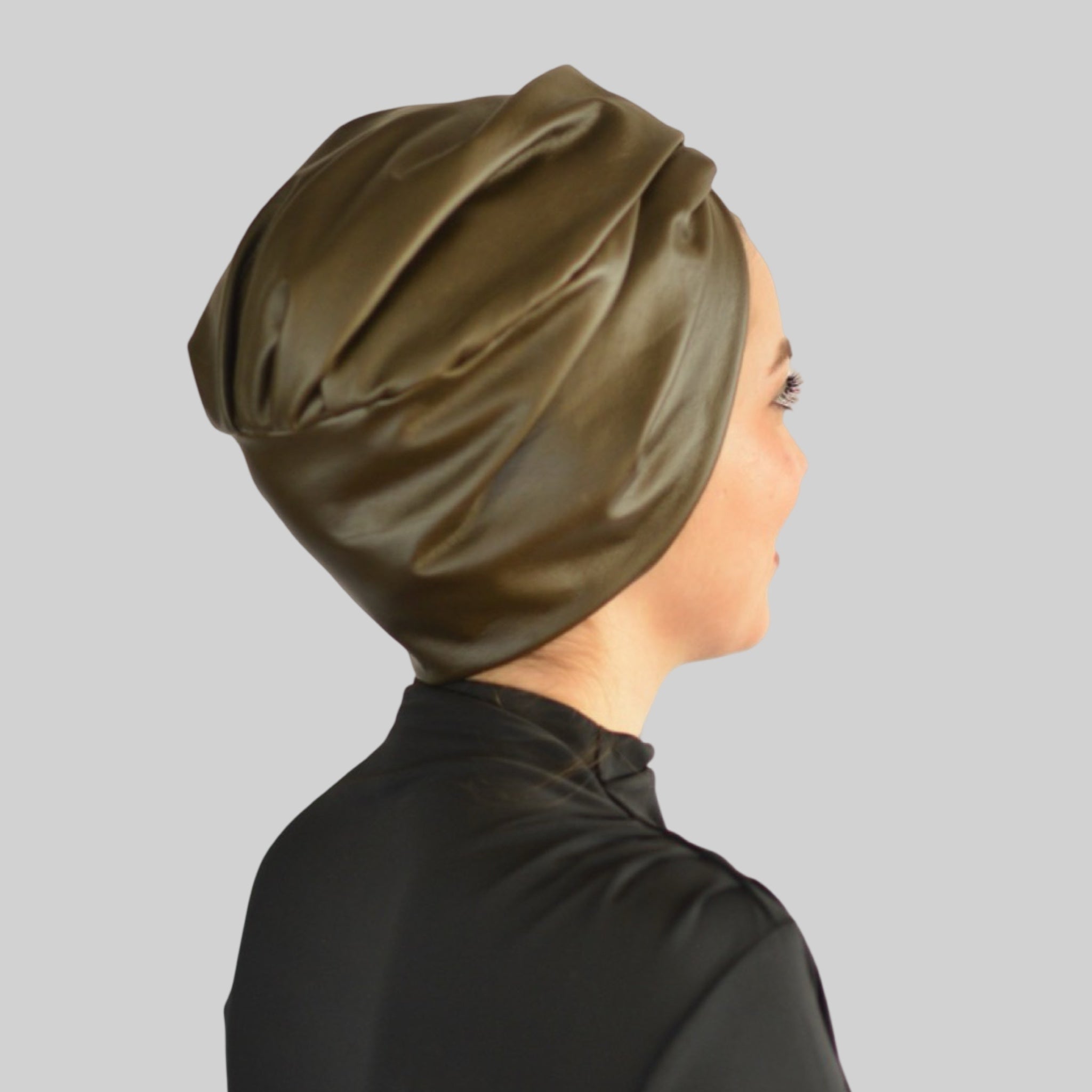 Paris Çapraz Katlı Bone - Deri Kumaş