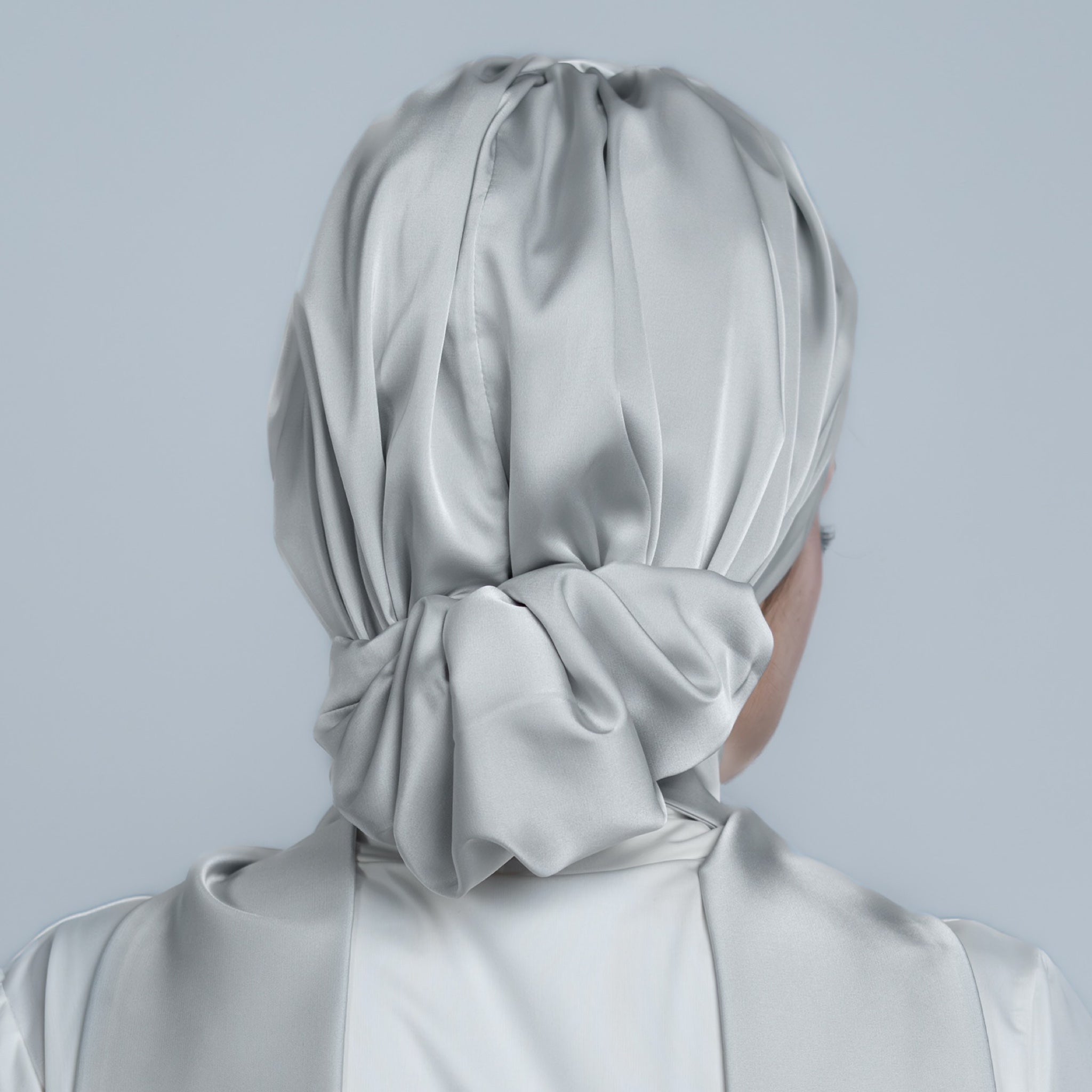 Abu Dhabi Ready-Made Bonnet - Lycra Satin Fabric - Black - BitterColors 