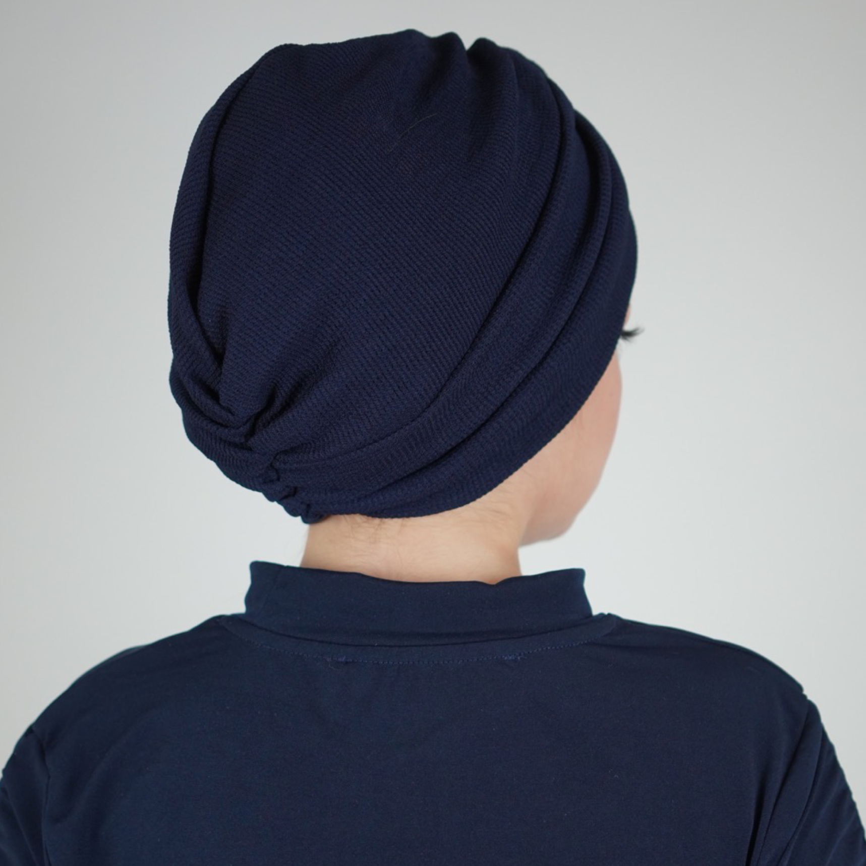 X Burgulu Büzgülü Bone - Örme Kumaş