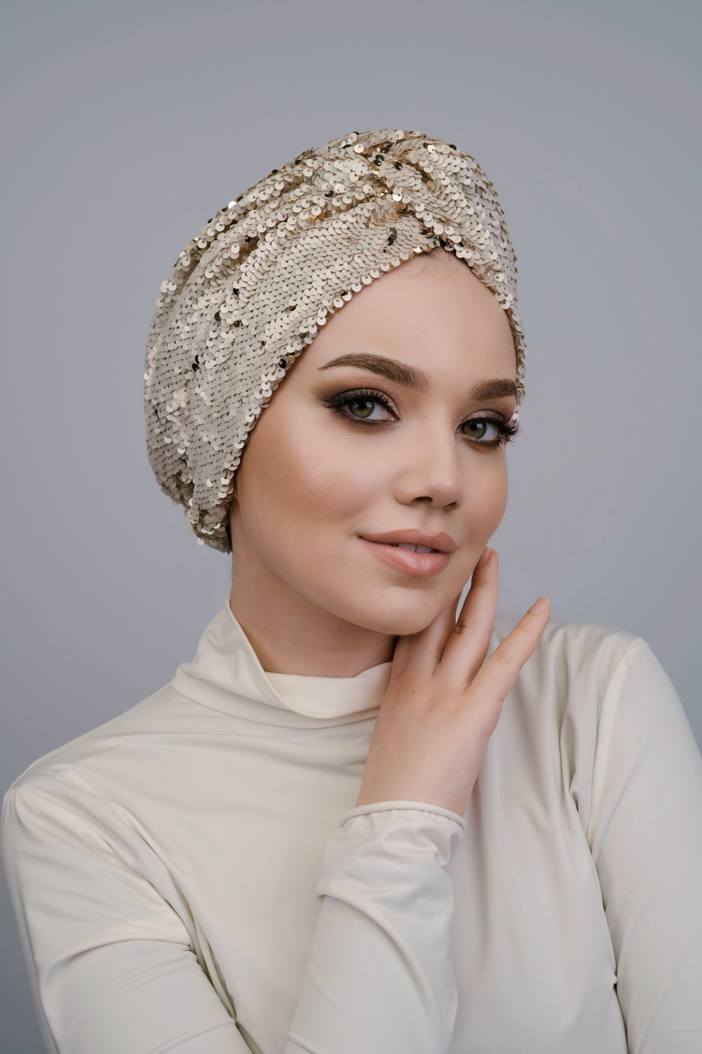 Roma Pul Payet Bone / Rome Sequin Turban