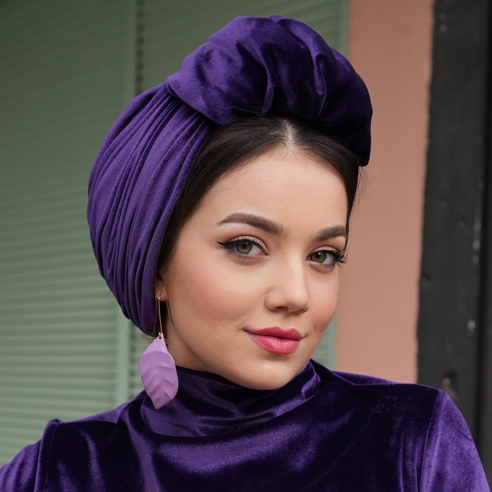Beirut Bun Turban - Velvet Fabric
