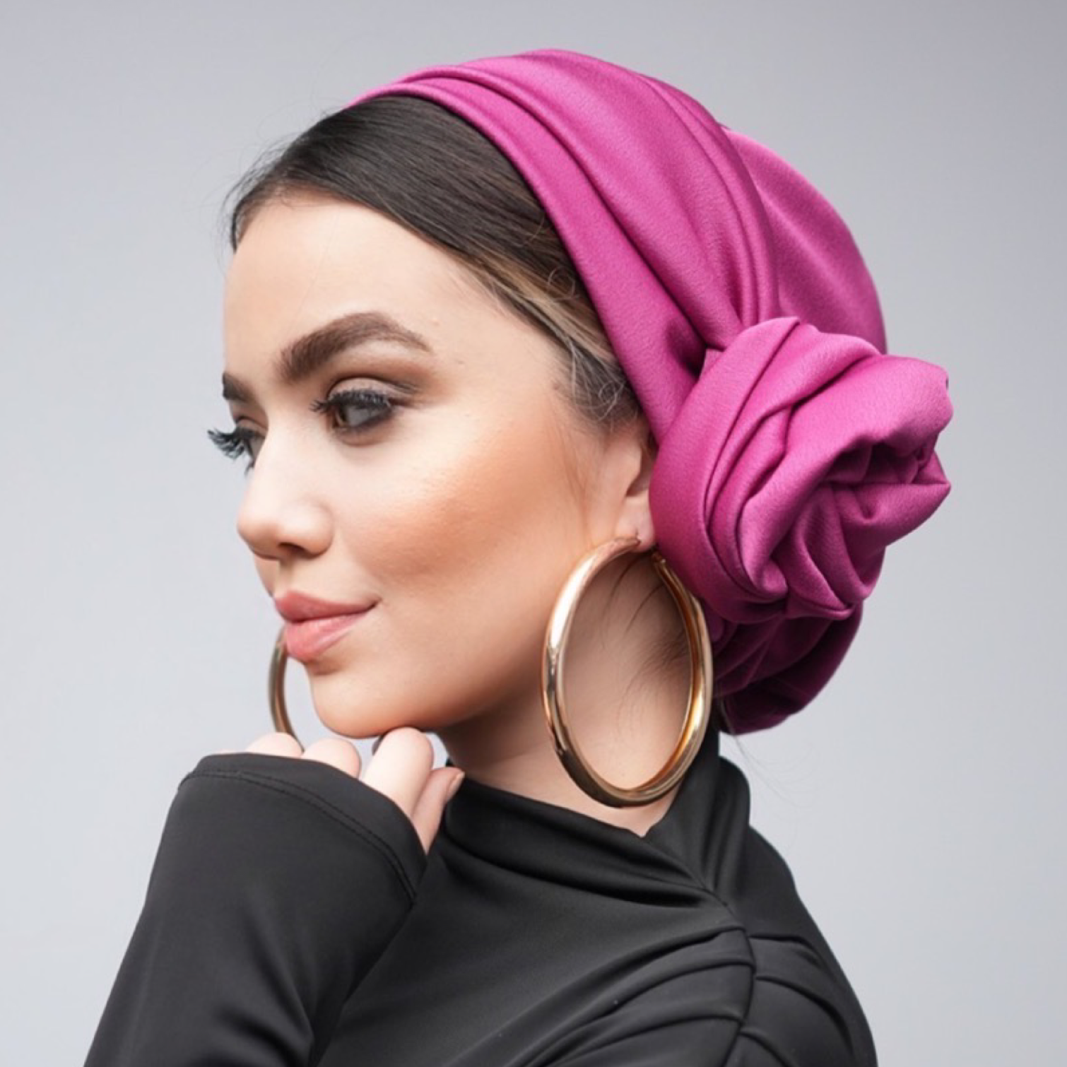 Dubai Tie Turban - Crepe Satin Fabric