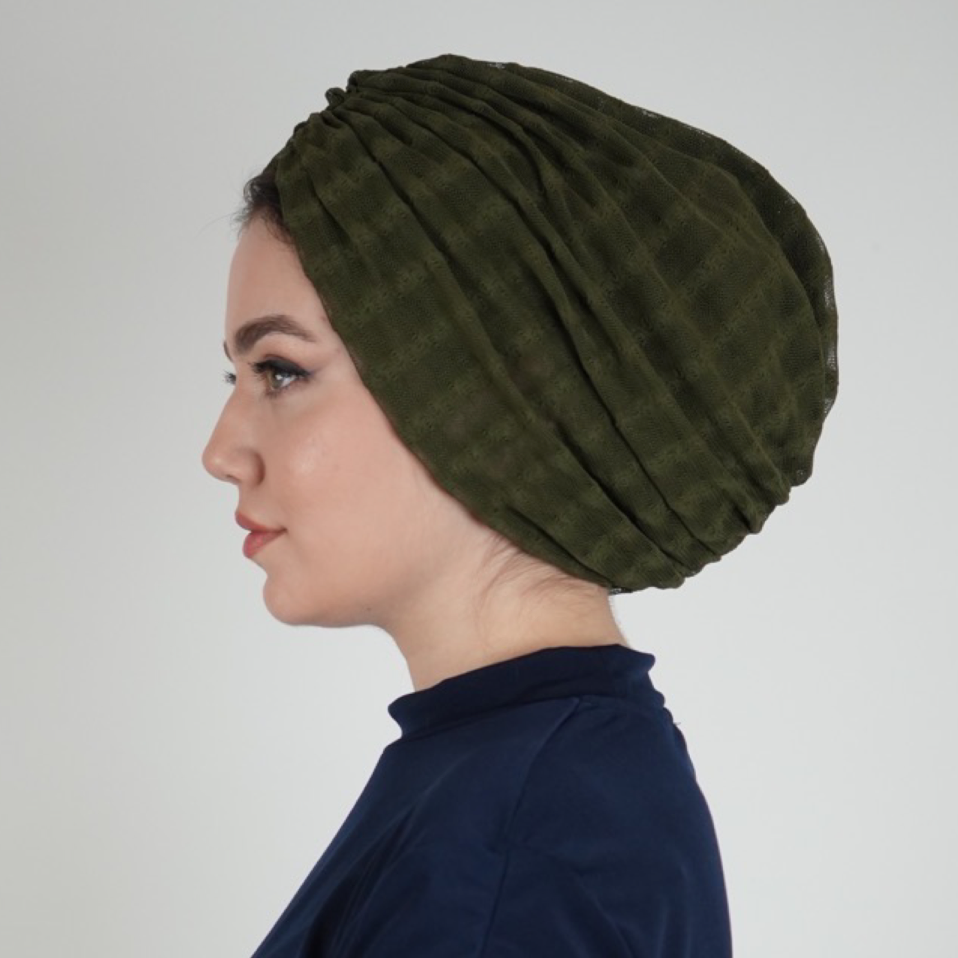 Milano Büzgülü Bone - Esnek File Kumaş