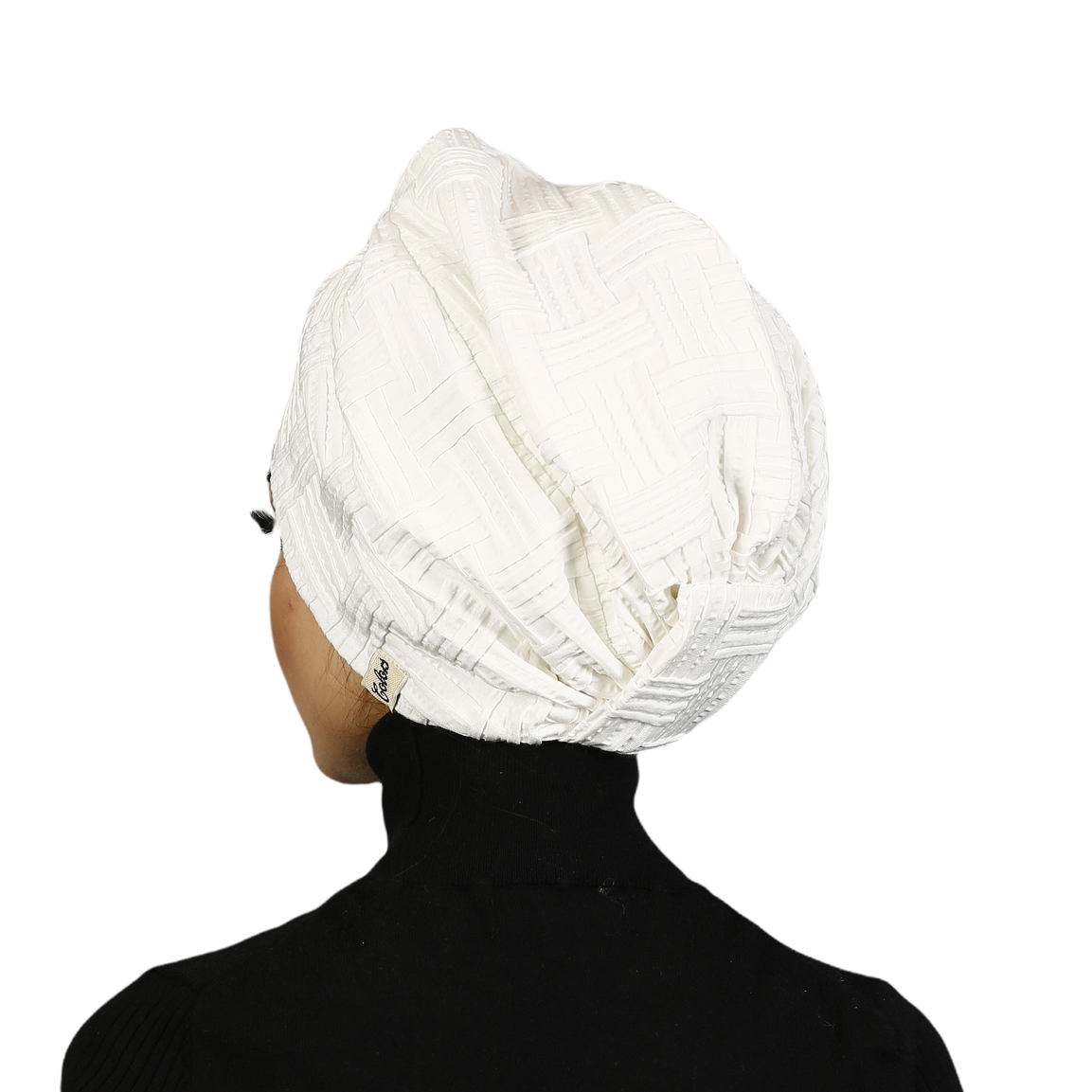 Barcelona Burgulu Bone - Siyah Hasır Dokulu Örme Kumaş