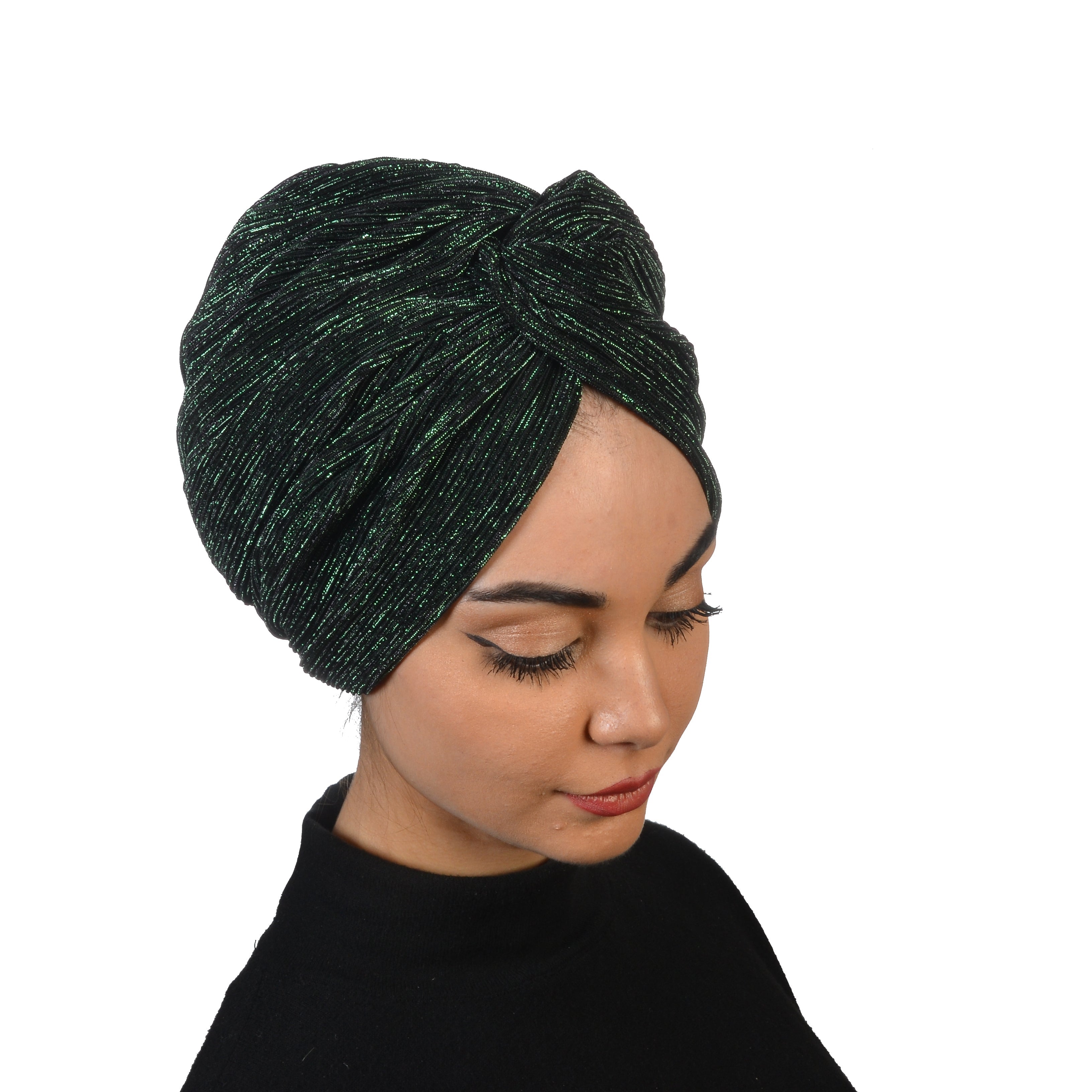 Barcelona Burgulu Bone - Işıltılı Plise Kumaş