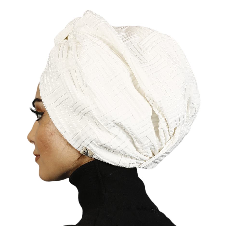 Barcelona Burgulu Bone - Siyah Hasır Dokulu Örme Kumaş