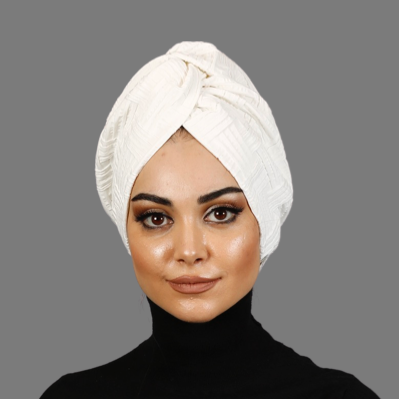 Barcelona Burgulu Bone - Siyah Hasır Dokulu Örme Kumaş