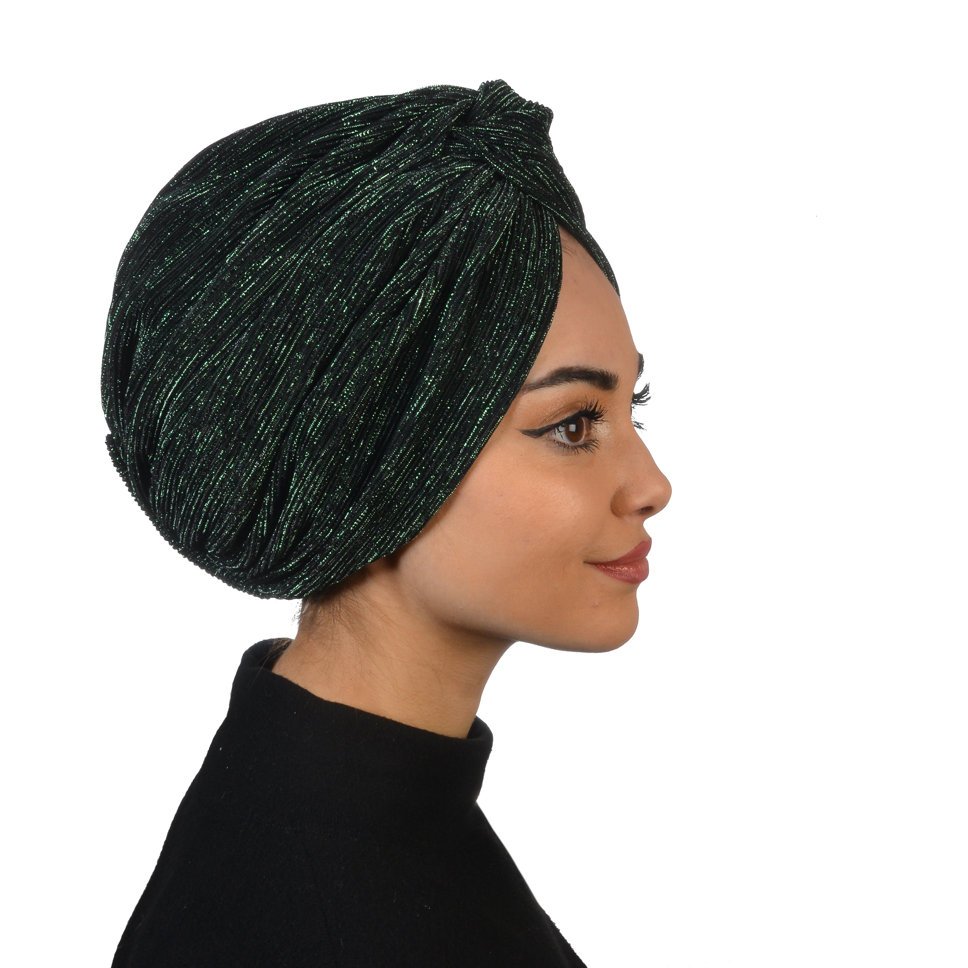 Barcelona Burgulu Bone - Işıltılı Plise Kumaş