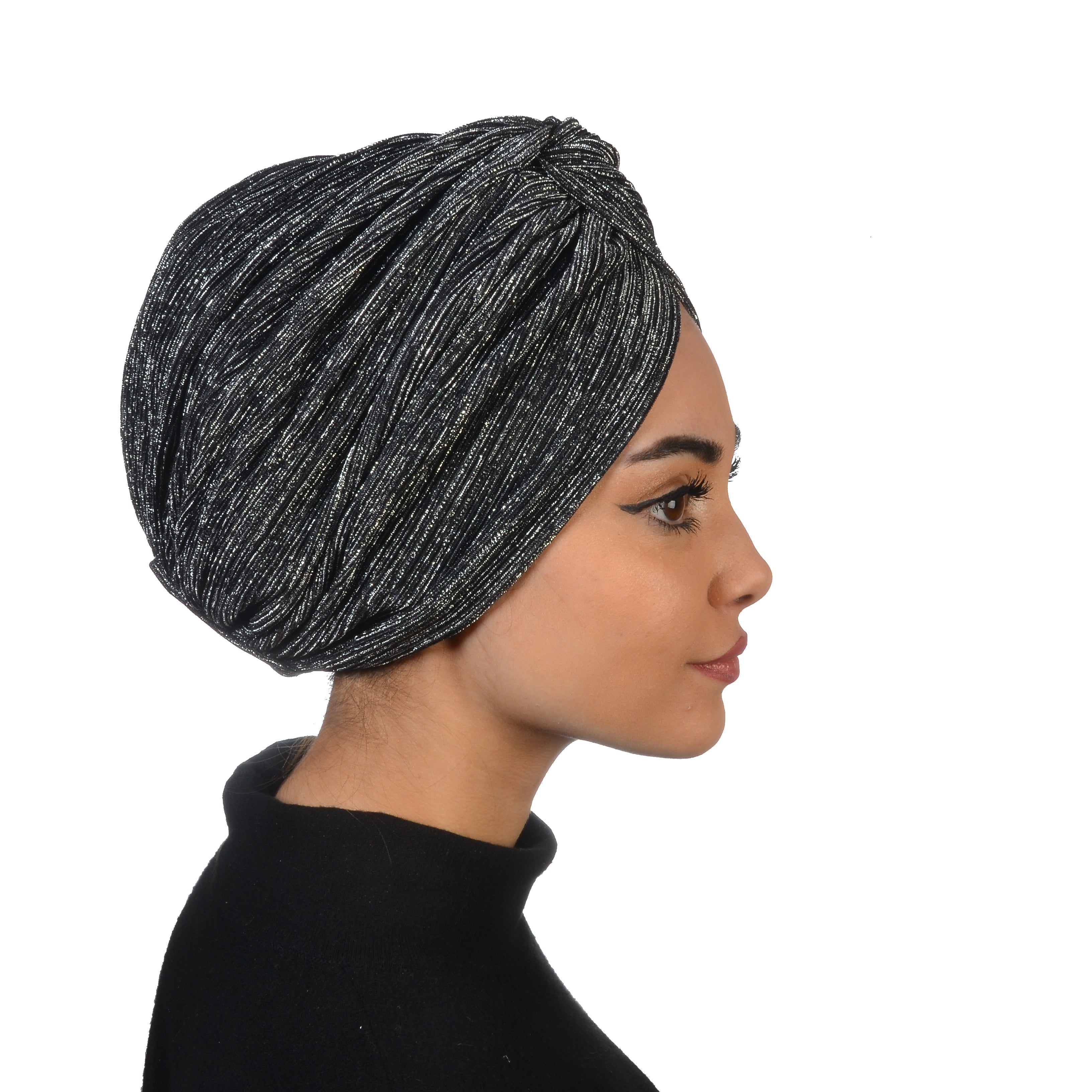 Barcelona Burgulu Bone - Işıltılı Plise Kumaş