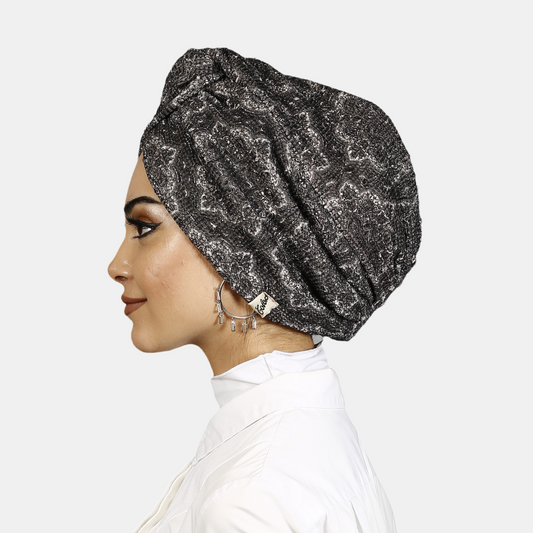 Twisted Floral Anthracite Antrasit Rengi Çiçek Desenli El Yapımı Şık Bone